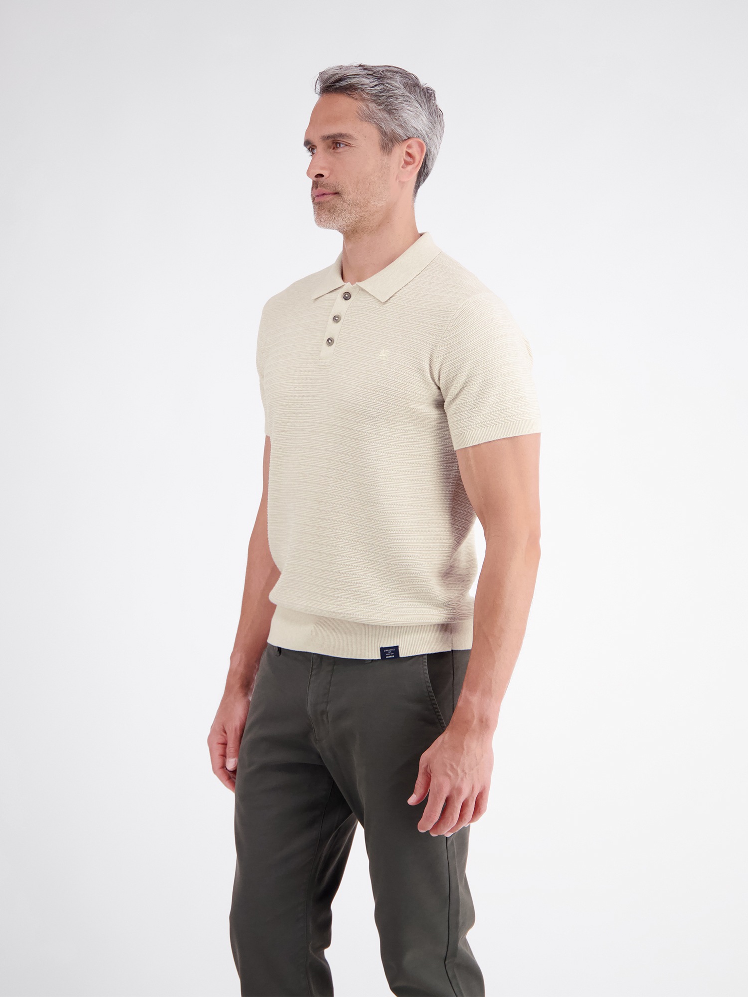 LERROS Poloshirt »Polo mit raffinierter Streifenstruktur aus Baumwollstrick«