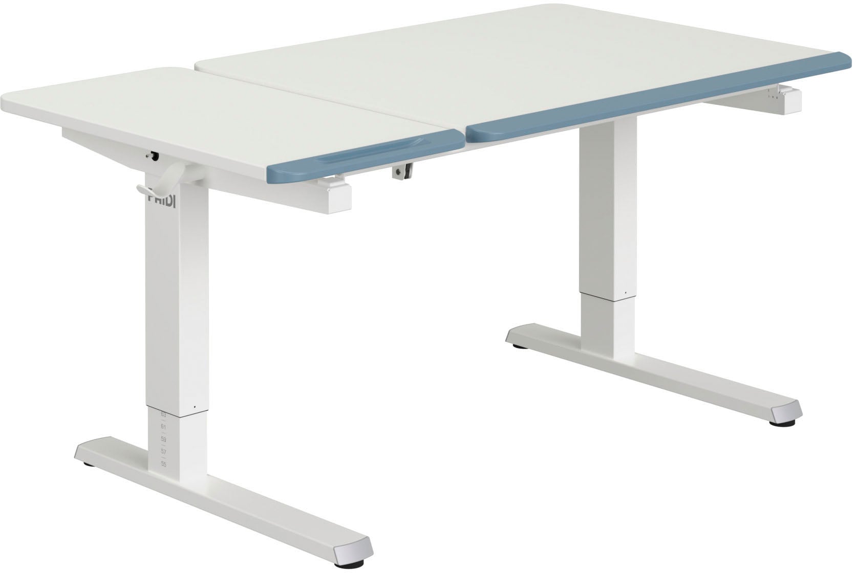 PAIDI Schreibtisch "TEENIO GT in verschiedenen Ausführungen, mitwachsend & ergonomisch" B/H/T ca. 130/53-79/75 cm, Kreideweiß, höhenverstellbarer Schülerschreibtisch, Platte bis 14 neigbar