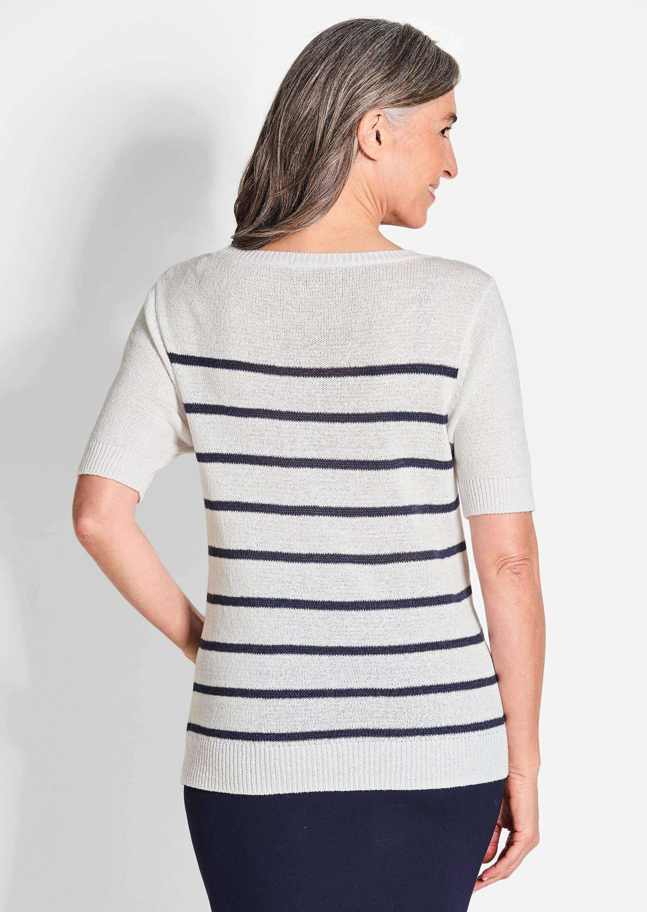 GOLDNER Rundhalspullover »Maritimer Pullover mit U-Boot-Ausschnitt«