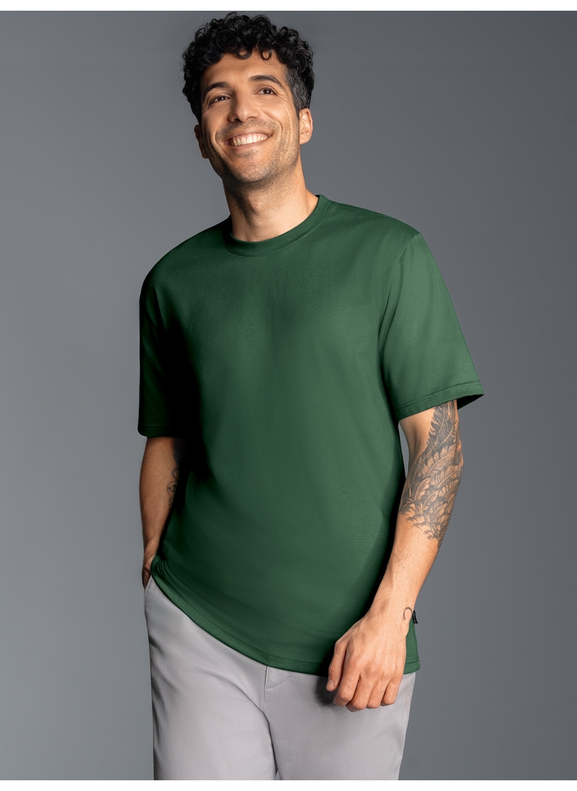 Trigema T-Shirt "TRIGEMA T-Shirt DELUXE Baumwolle" 1 Stk. günstig online kaufen