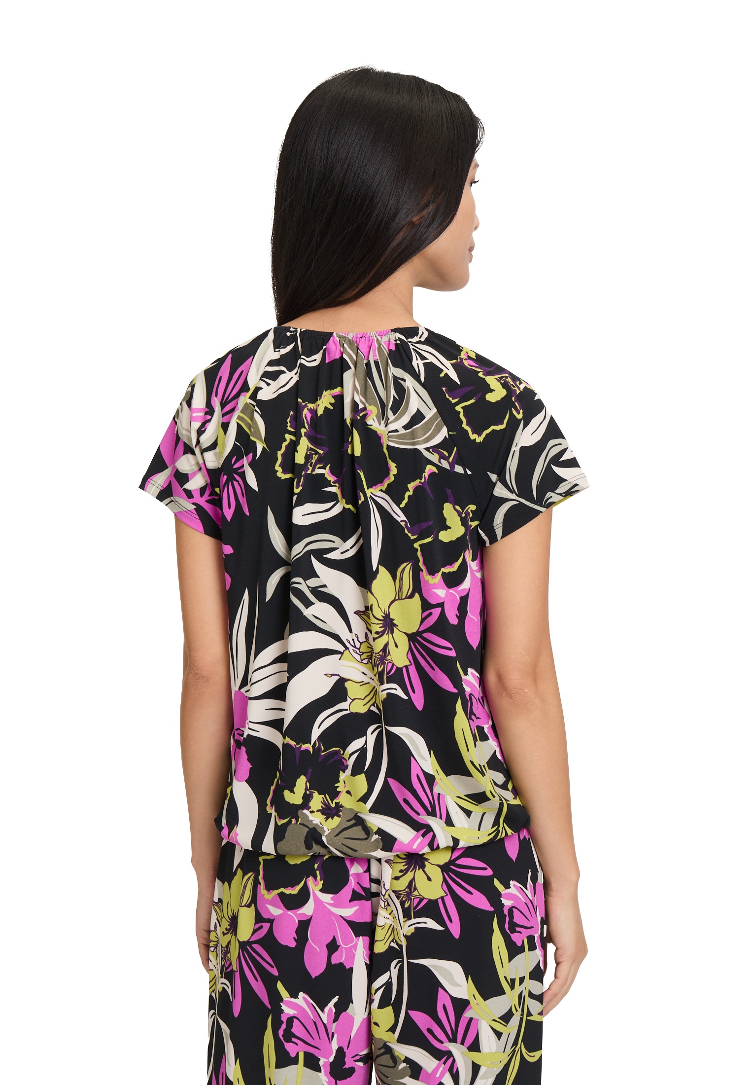 Betty Barclay Kurzarmshirt »Betty Barclay Printshirt mit Gummizug«, (1 tlg.), Glitzersteine