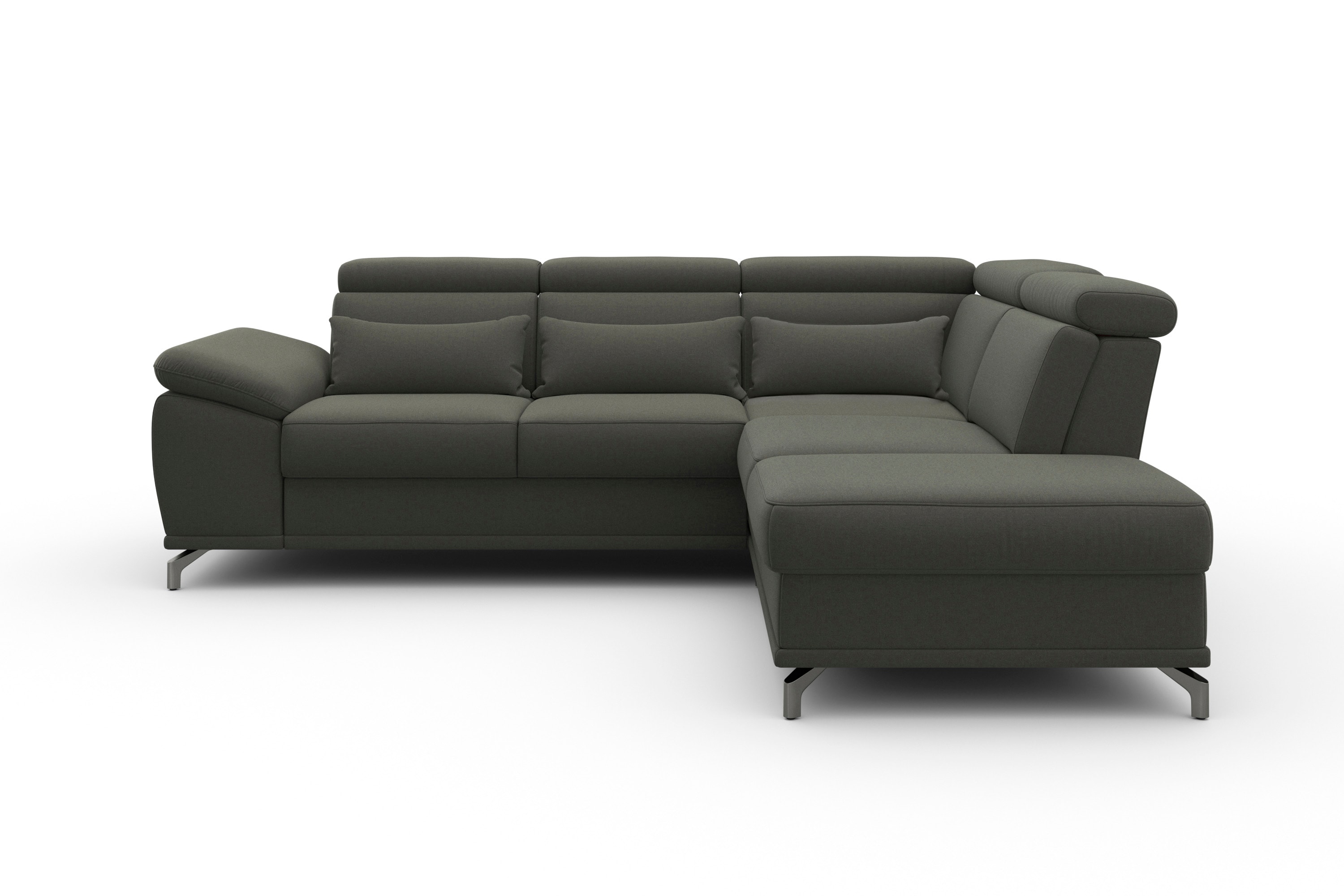 sit&more Ecksofa "Cabrio L-Form, B: 274 cm, mit Sitztiefen-, Arm- & Kopfteilverstellung" 3 Nierenkissen, Federkern, optional Schlaffunktion und Stauraum