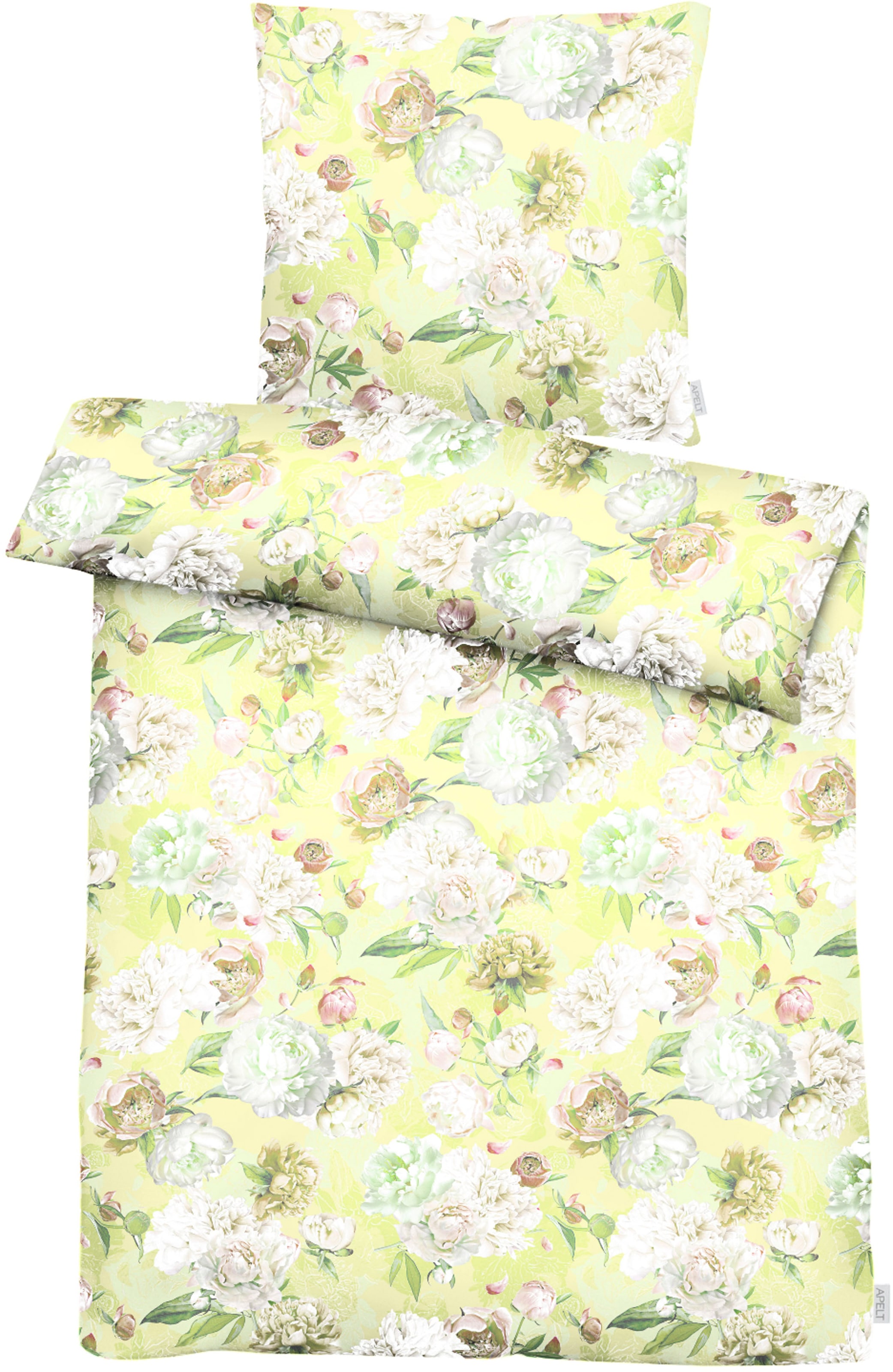 APELT Wendebettwäsche »Sarah«, elegante Pfingsrosen und Rosenblätter, exklusive Sommer Bettwäsche