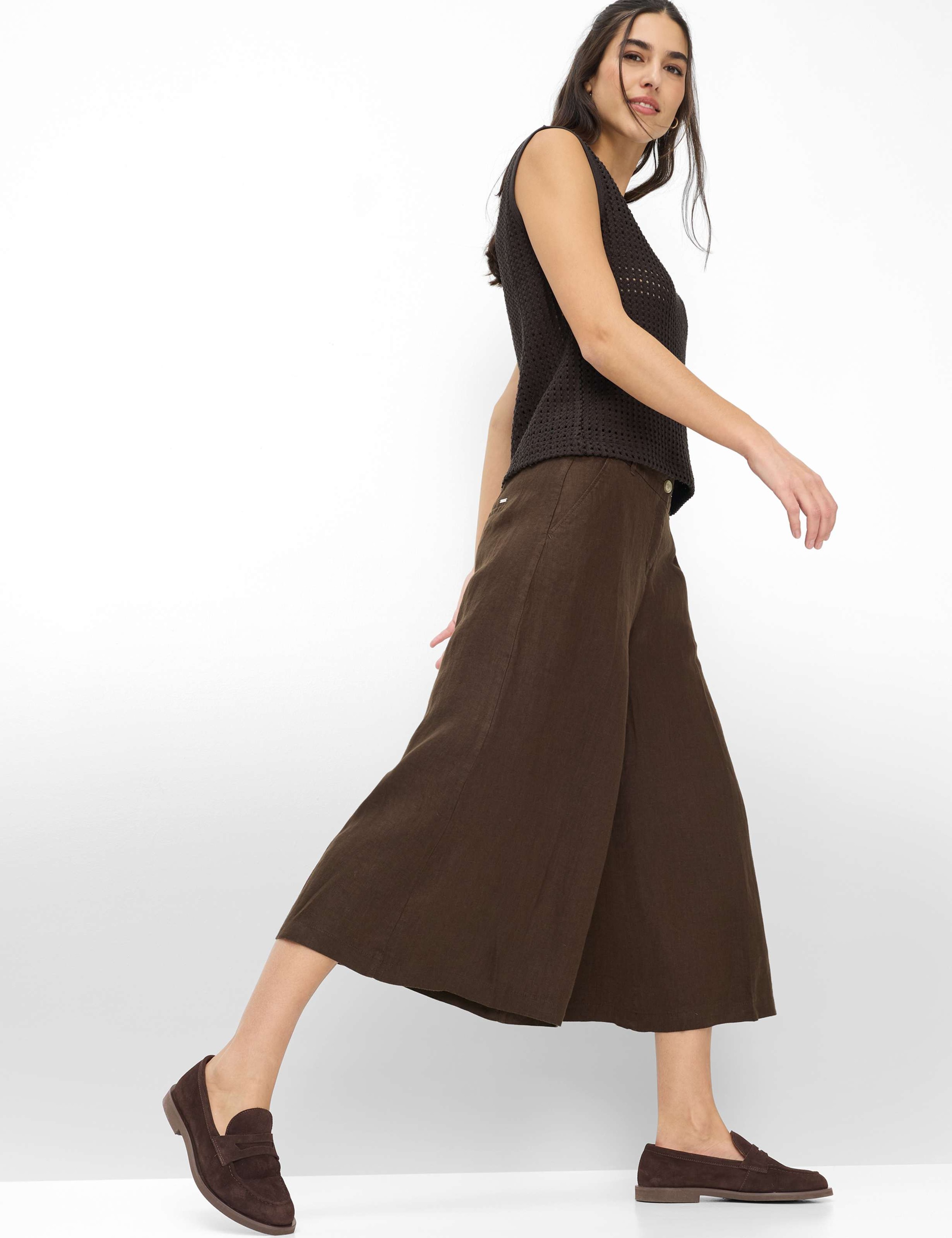 Brax Hose Wide Leg MELLI S 7/8  braun   44L damen 3