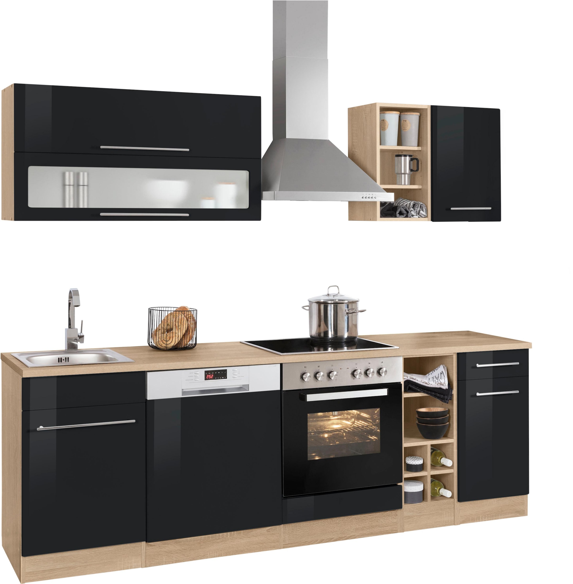 KOCHSTATION Küchenzeile »KS-Eton«, ohne E-Geräte, Breite 240 cm