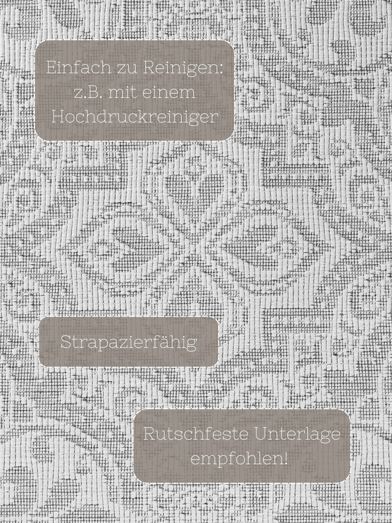 Outdoorteppich HANSE HOME "Rosel Wendeteppich", grau (weiß, grau), B:120cm H:5mm L:170cm, Polypropylen, Teppiche, Outdoorteppich, In und Outdoor, Flachgewebe, wetterfest, pflegeleicht, robust 3