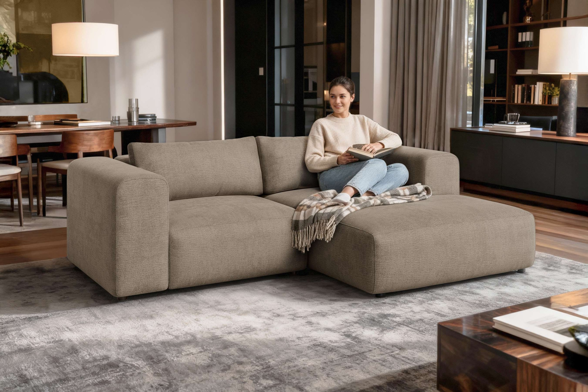 OTTO home Ecksofa "TIARRA Design-Sofa mit Ottomane recht/links bestellbar, günstig online kaufen