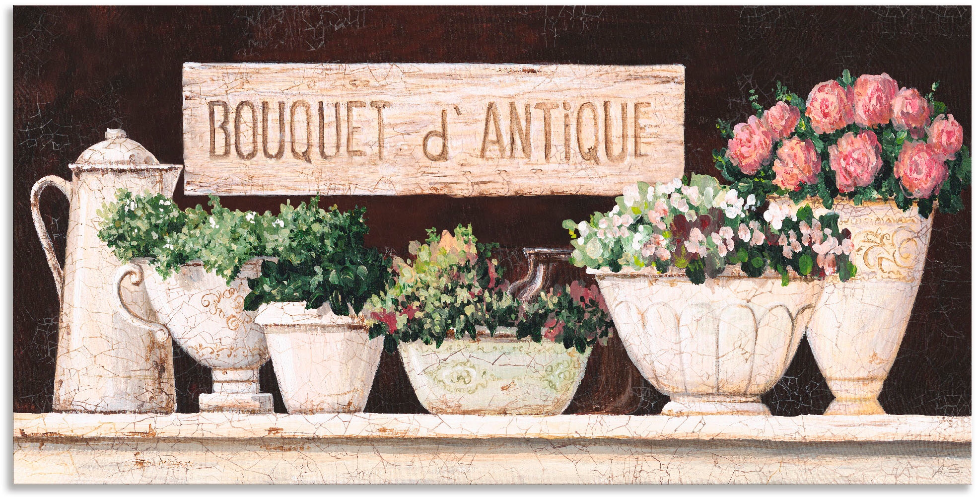 Artland Wandbild "Antike Sträuße" Vasen & Töpfe 1 Stk. tlg. als Alubild, Le günstig online kaufen