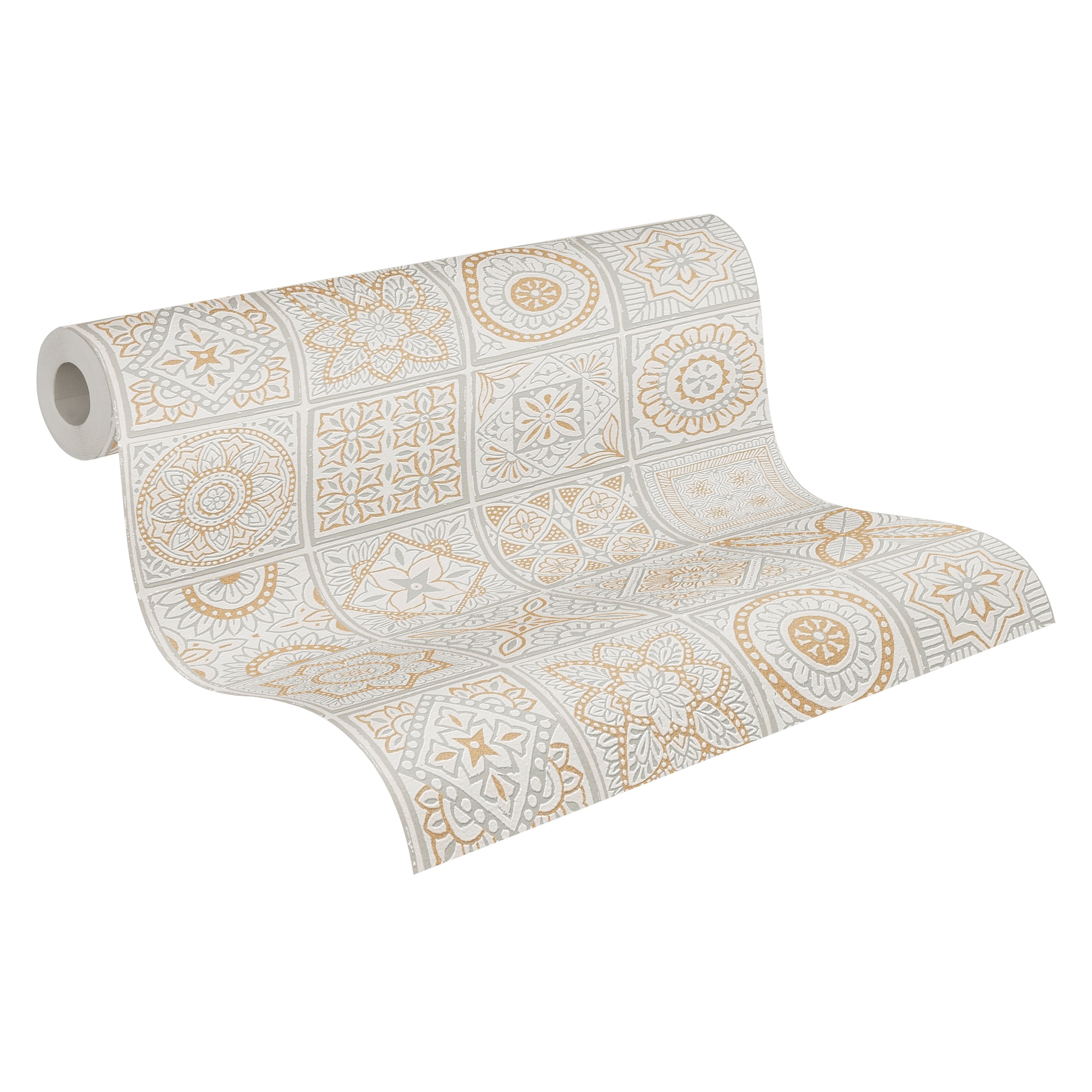 A.S. Création Vliestapete "Terra Tapete Vintage Fliesen" gemustert matt neutral strukturiert Fliesen-Tapete Fliesenoptik Patchwork strukturiert Glitzer Tapeten