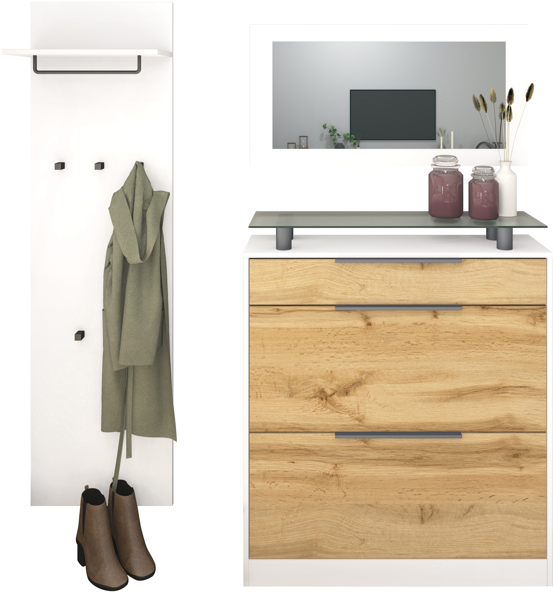 borchardt Möbel Garderoben-Set "Tom" 3 Stk. tlg. günstig online kaufen