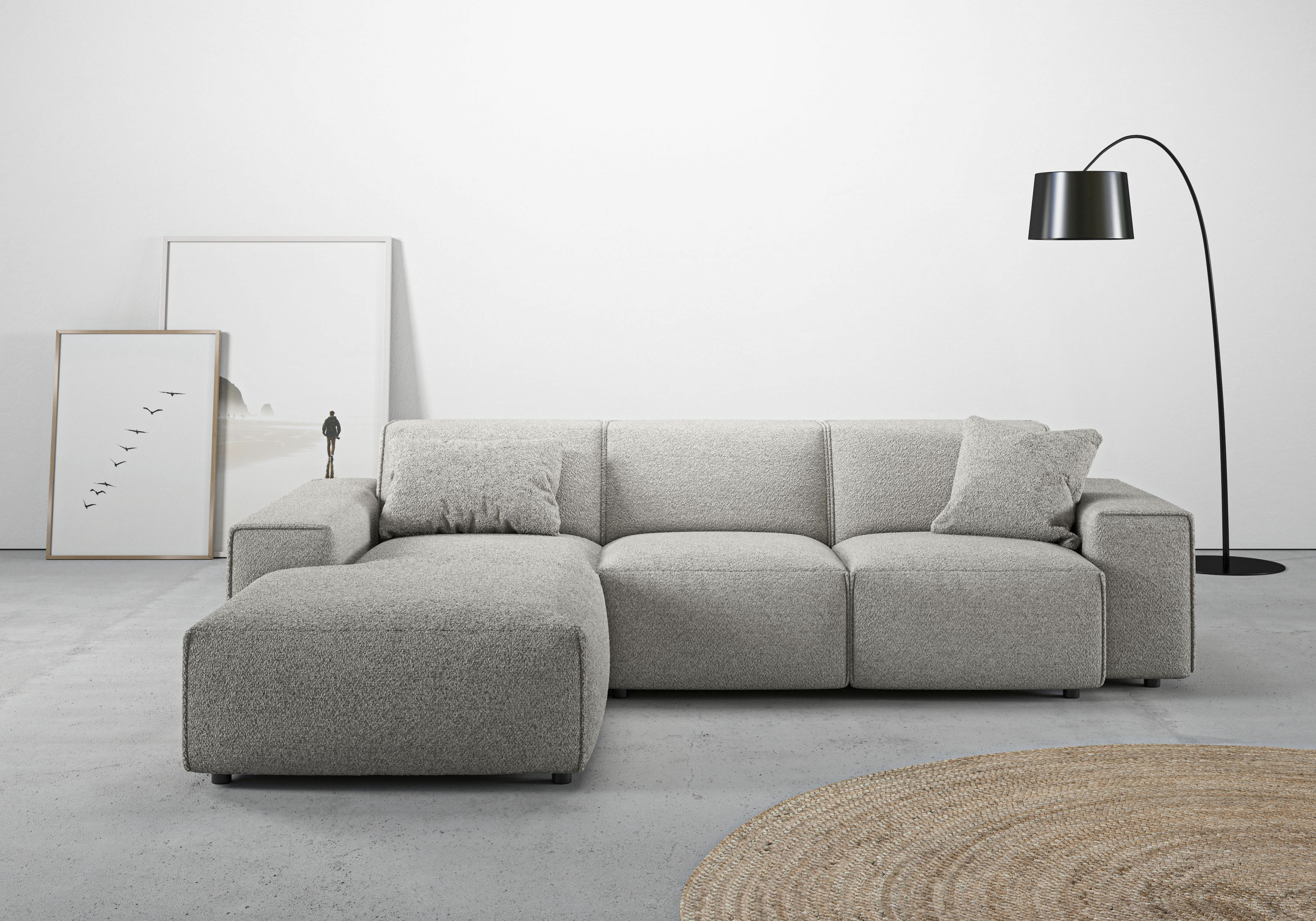 Home affaire Ecksofa "Glimminge L-Form auch in Breitcord, Feincord + Easy care-Bezug," Breite 264, Zierkissen