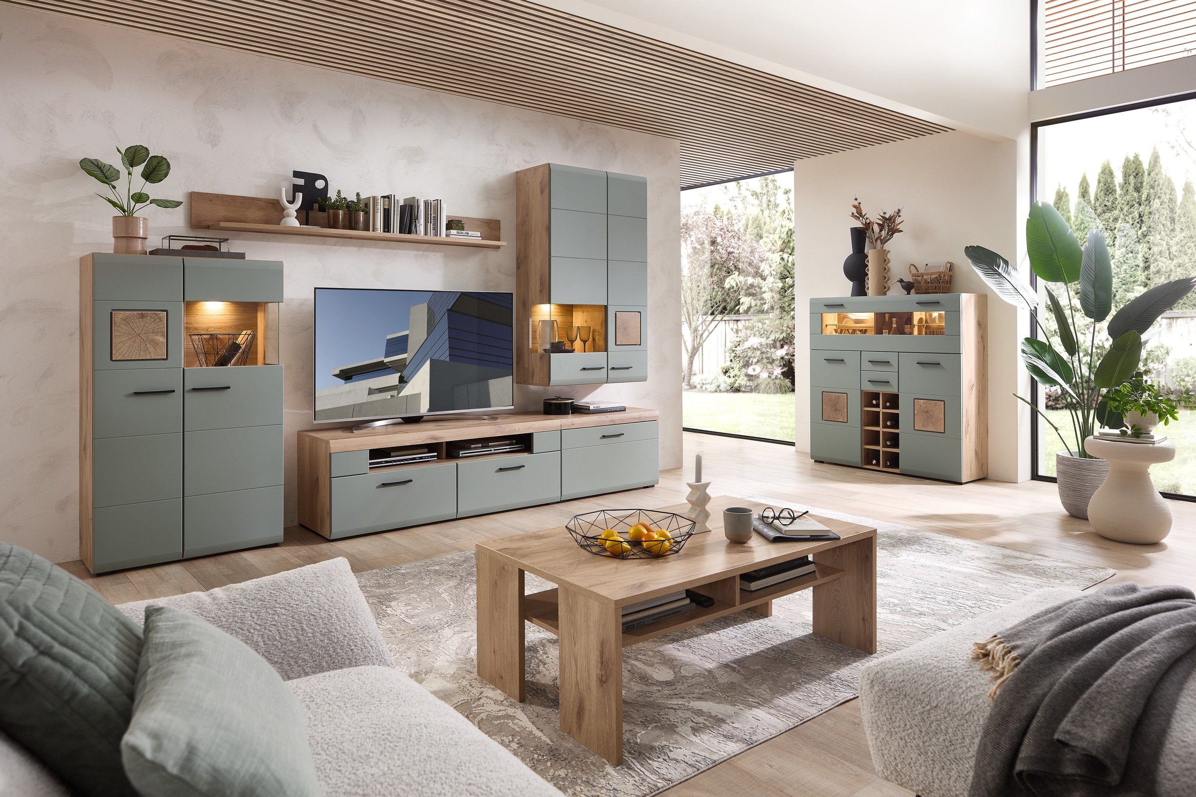 Innostyle Barschrank »FUN PLUS II«, 2 Holztüren, 19 Fächer, 1 Klappe, Softclose, ABS Kantenschutz