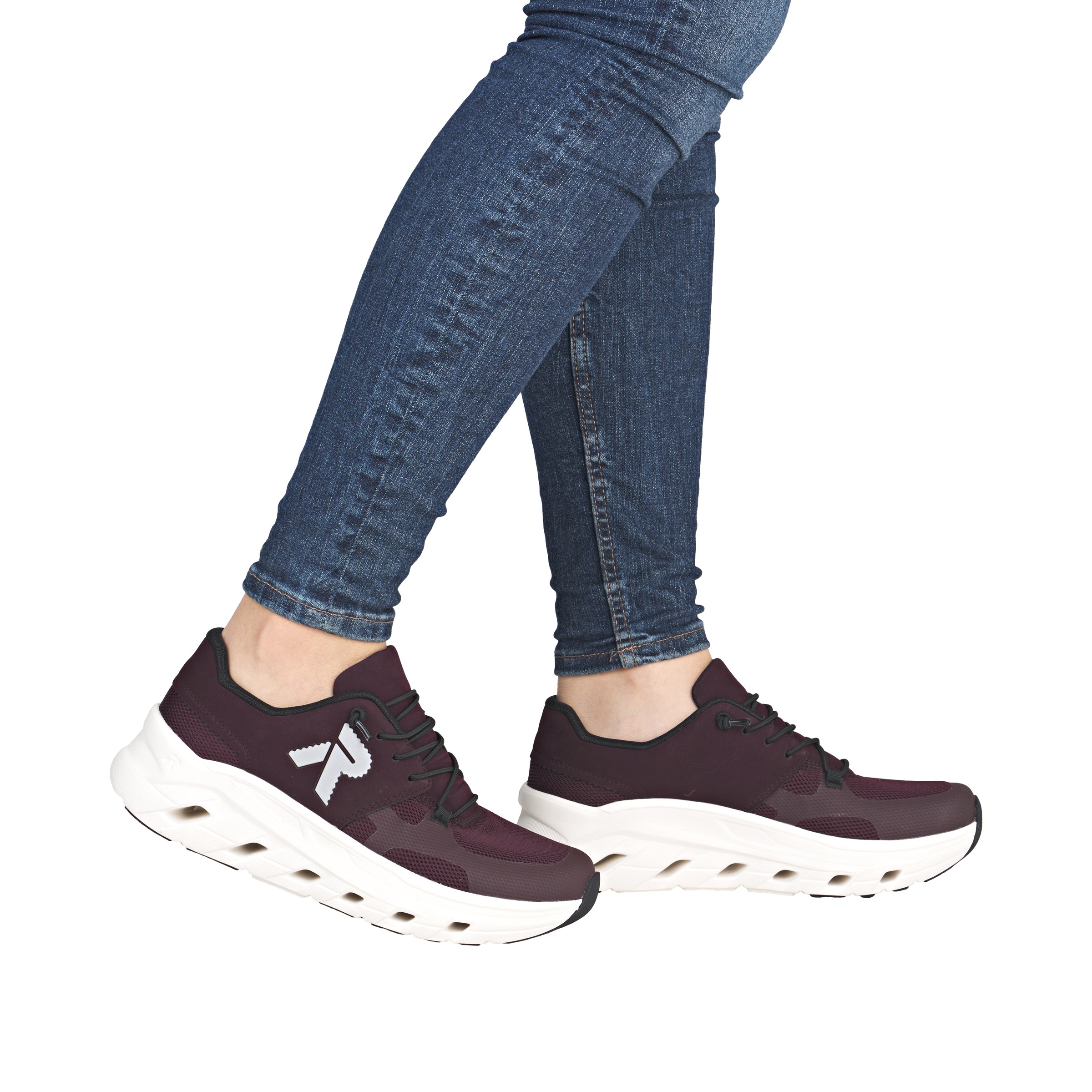 RIEKER Sport Plateausneaker, Slip-on Sneaker, Halbschuh, Freizeitsneaker mit MemoSoft-Innensohle