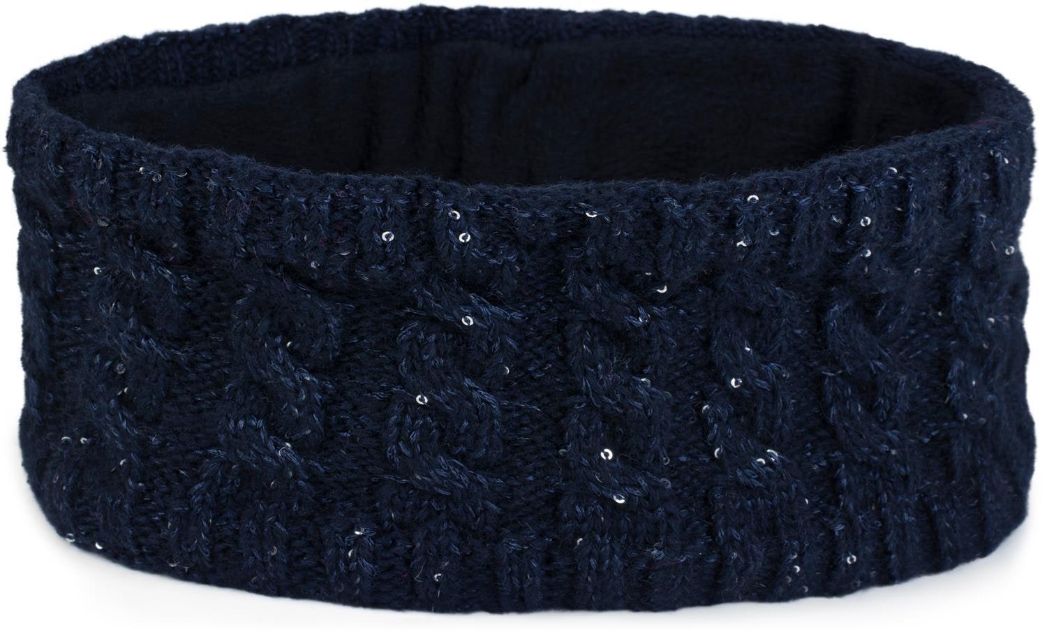 styleBREAKER Stirnband "Strick Stirnband Zopfmuster Pailletten" 1 Stk.