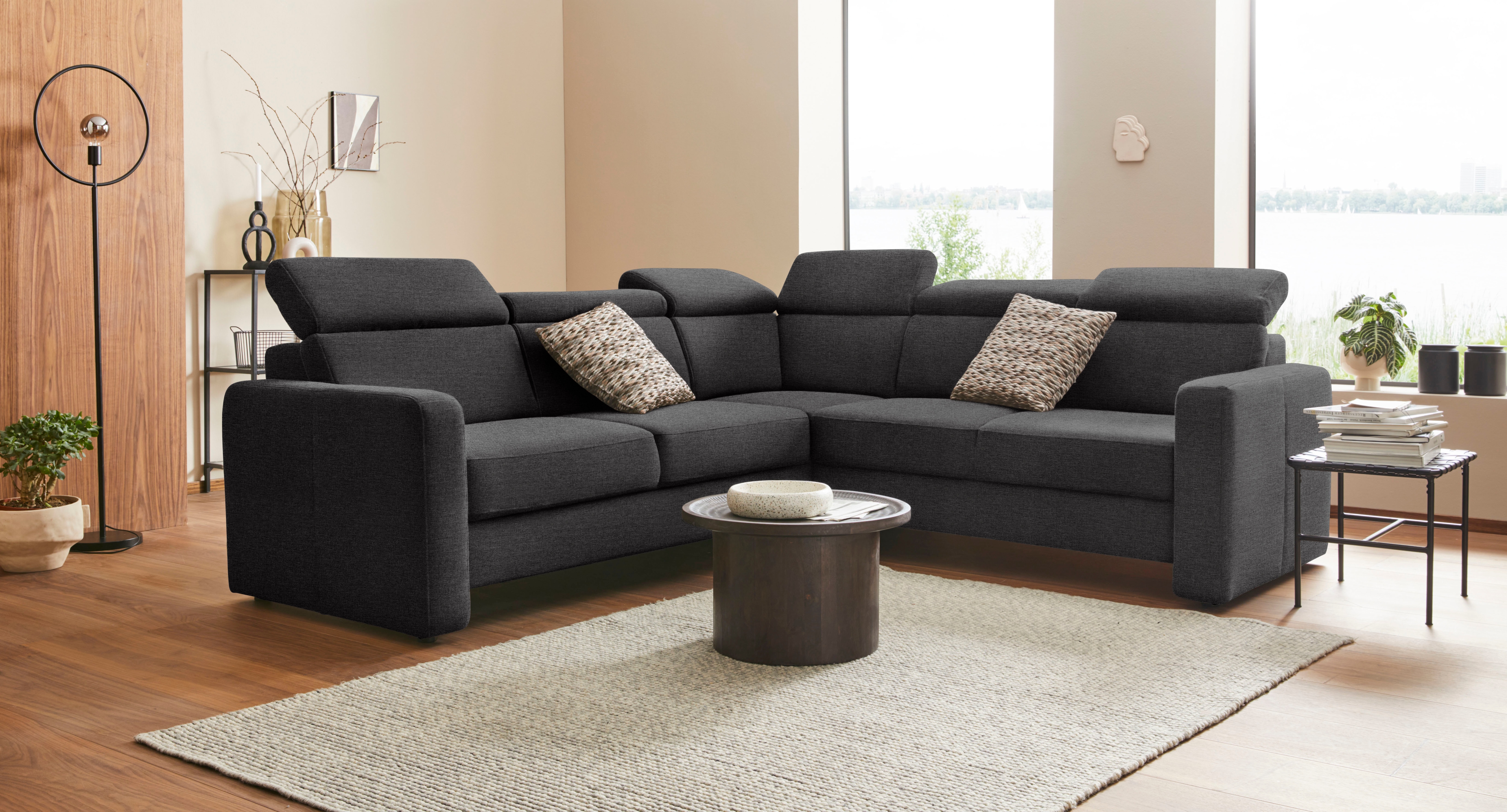 sit&more Ecksofa "Bologna L-Form" Kopfteilverstellung, wahlweise mit Schlaffunktion und Schubkasten