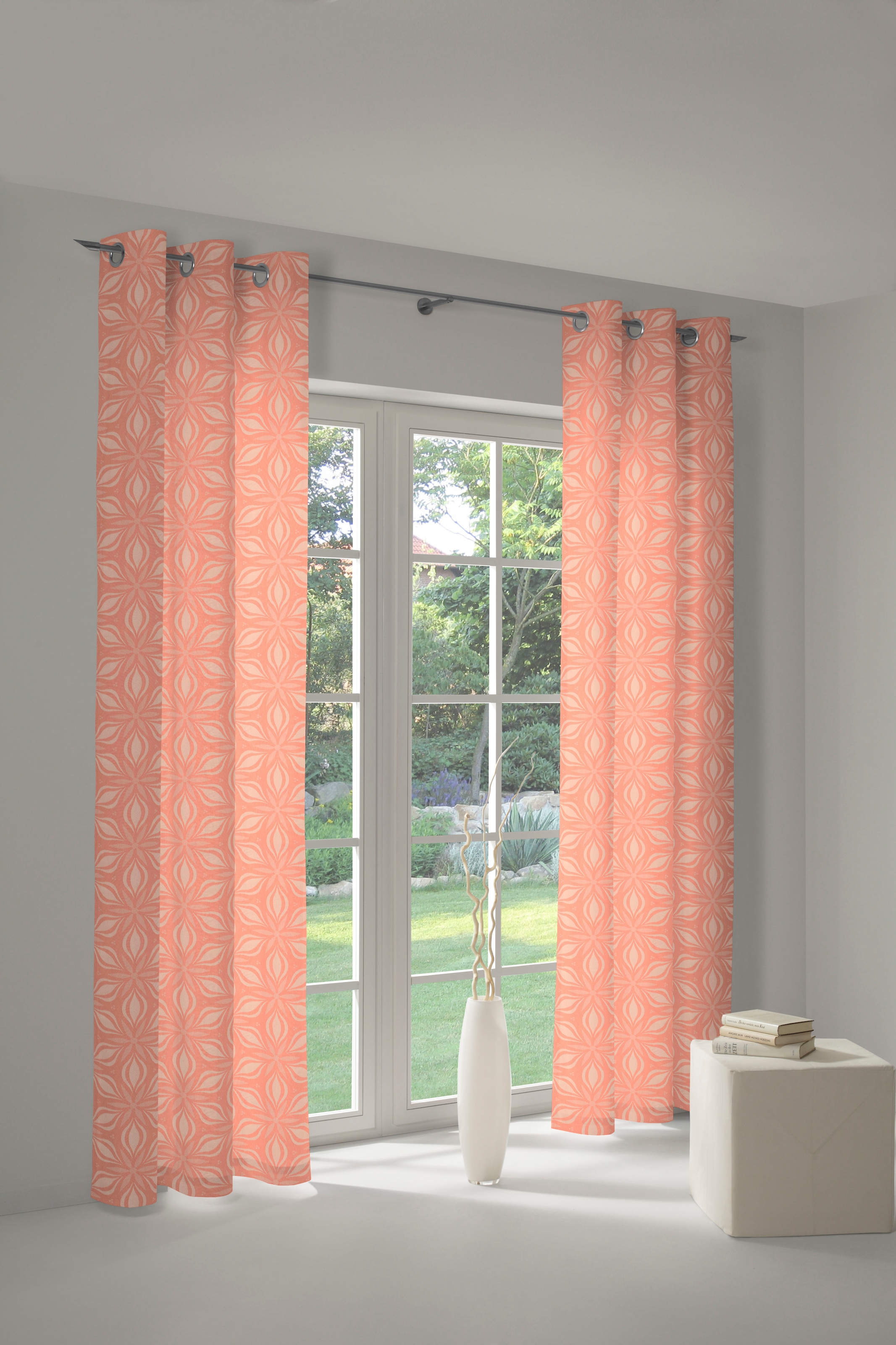 Adam Vorhang "Vorhang Retro Floret aus 100 % Bio-Baumwolle mit Ösen (1 St)" günstig online kaufen