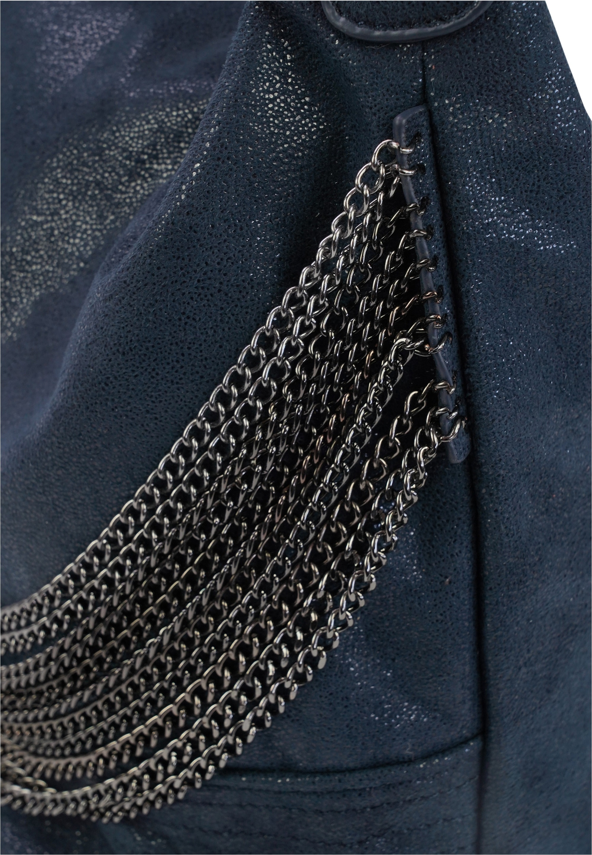 Harpa Schultertasche »Cher« aus changierendem Material, mit Ketten-Verzierung