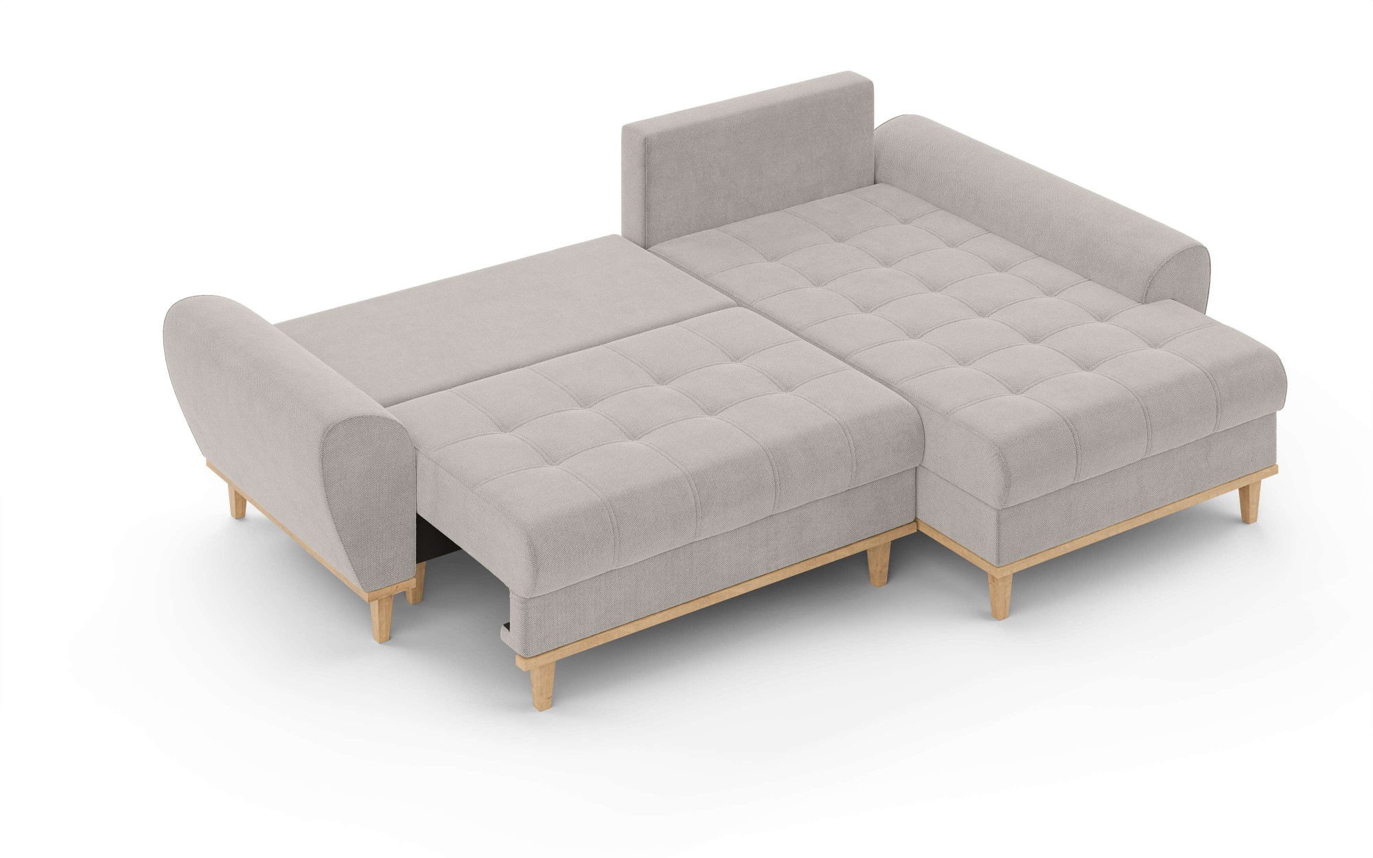 Home affaire Ecksofa »Ahrdorf mit Bettfunktion und Bettkasten, Maße: B/H/T 268/86/175 cm«, L-Form mit 3 Rückenkissen und moderne gerundete Armlehnen