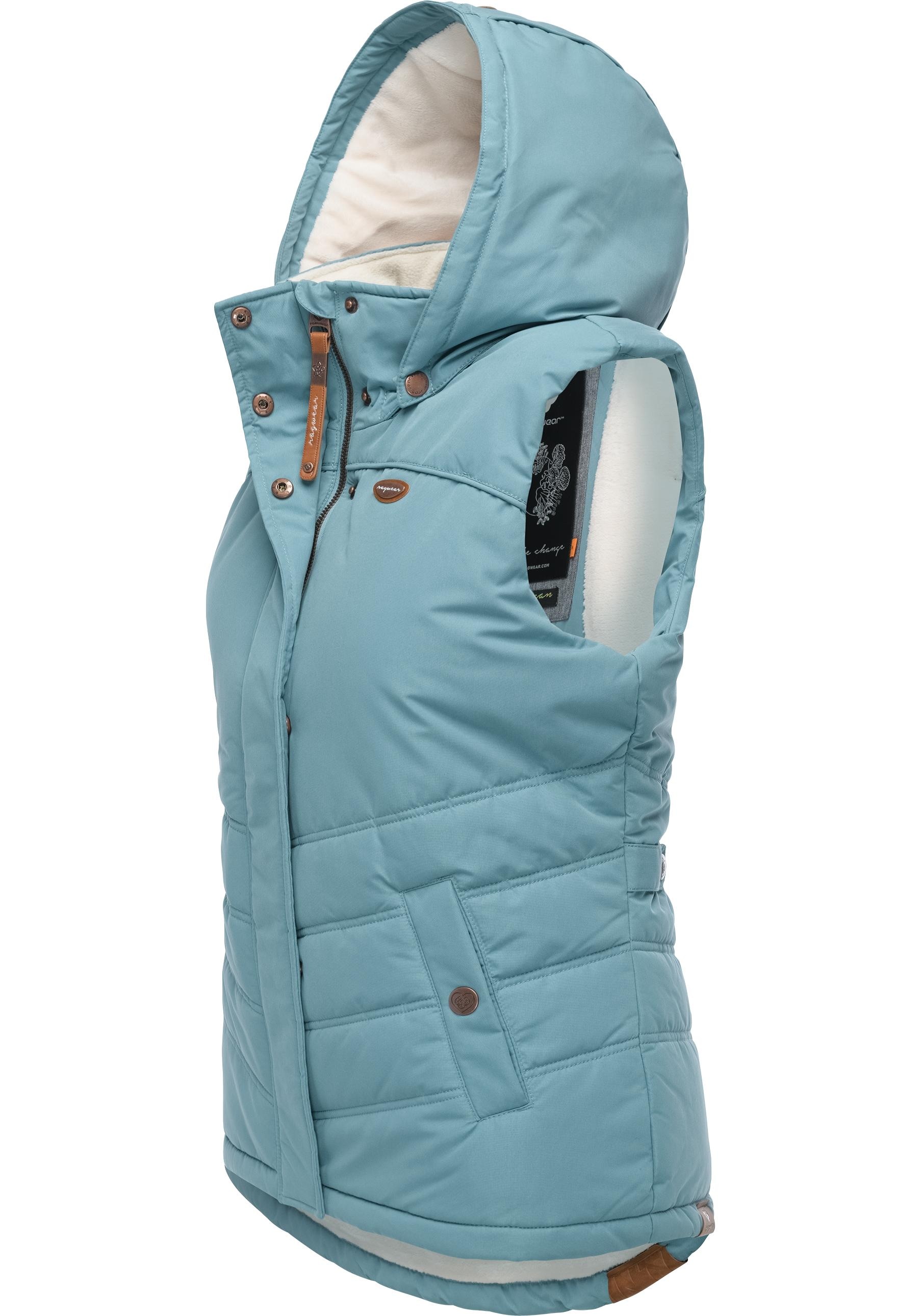 Ragwear Steppweste »Hesty« Wasserdichte Outdoor-Weste mit abnehmbarer Kapuze