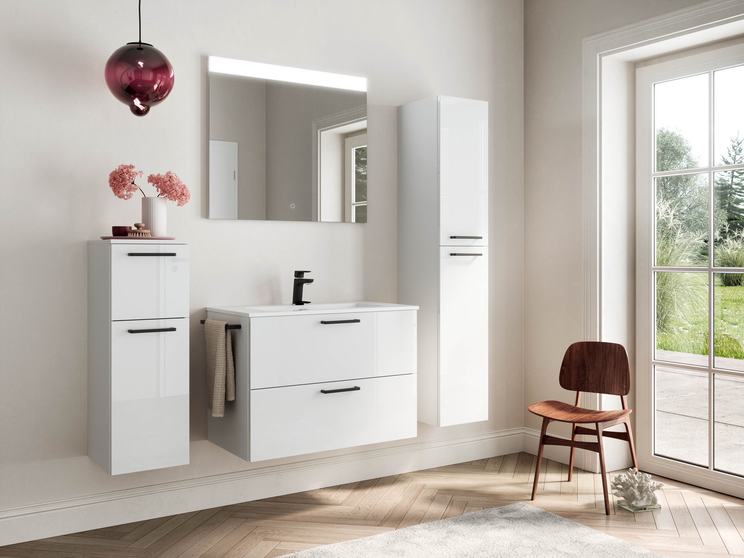 nobilia Badmöbel-Set "Tolvina", (2 St., vormontiert, mit Soft-Close), Hochg günstig online kaufen