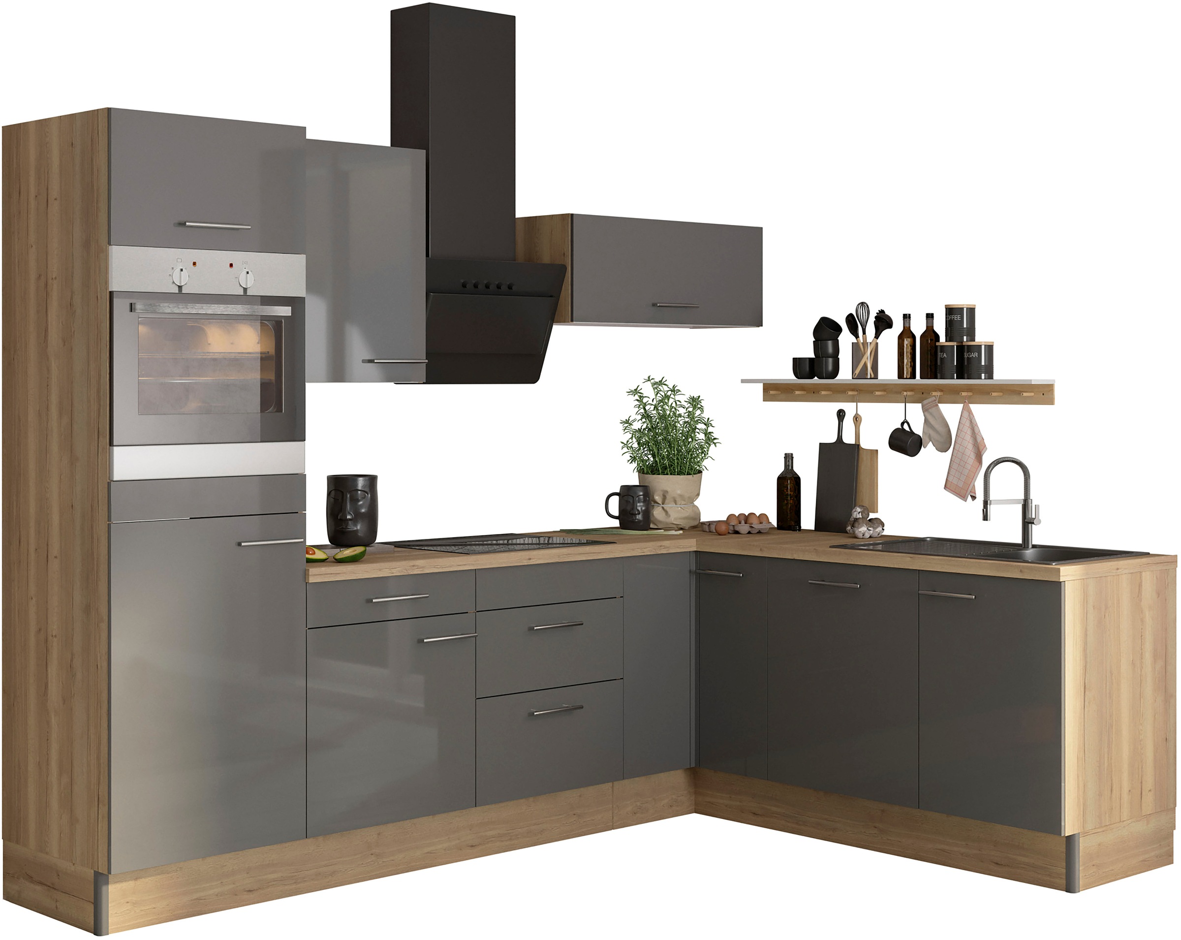 OPTIFIT Küche »Klara«, 270 x 200 cm breit, wahlweise mit E-Geräten  bestellen | BAUR