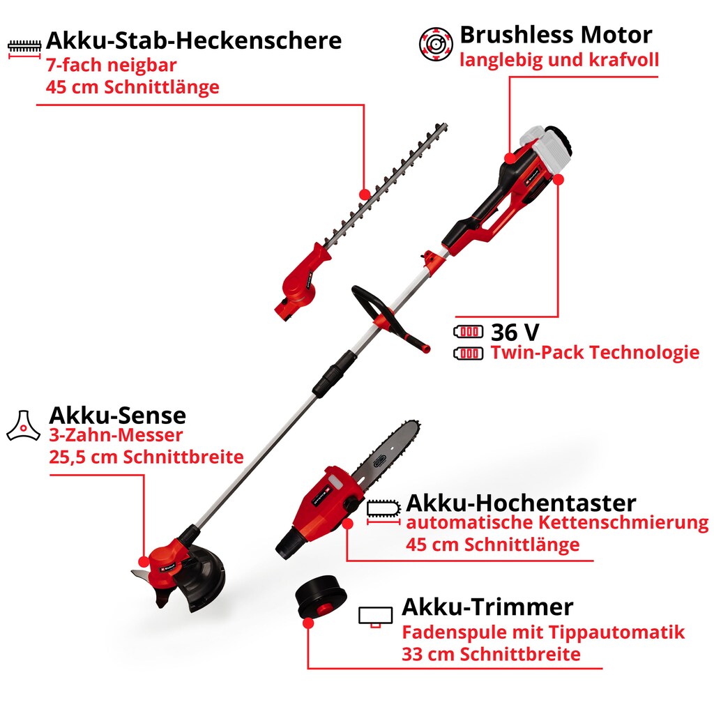 Einhell Garten-Multifunktionsgerät »GE-LM 36/4in1 Li-Solo«