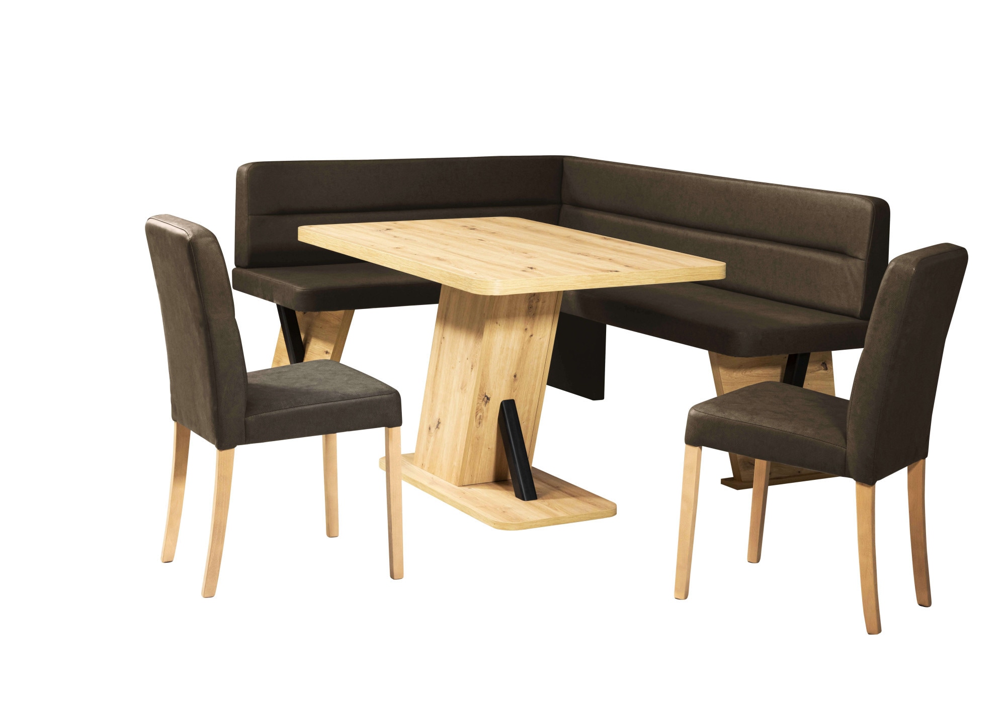 Home affaire "Laros Sitzgruppe, Eckbank, Stühle, Tisch" Set, 4tlg Set, perfekt für Küche, Esszimmer, Wohnzimmer, Bestseller