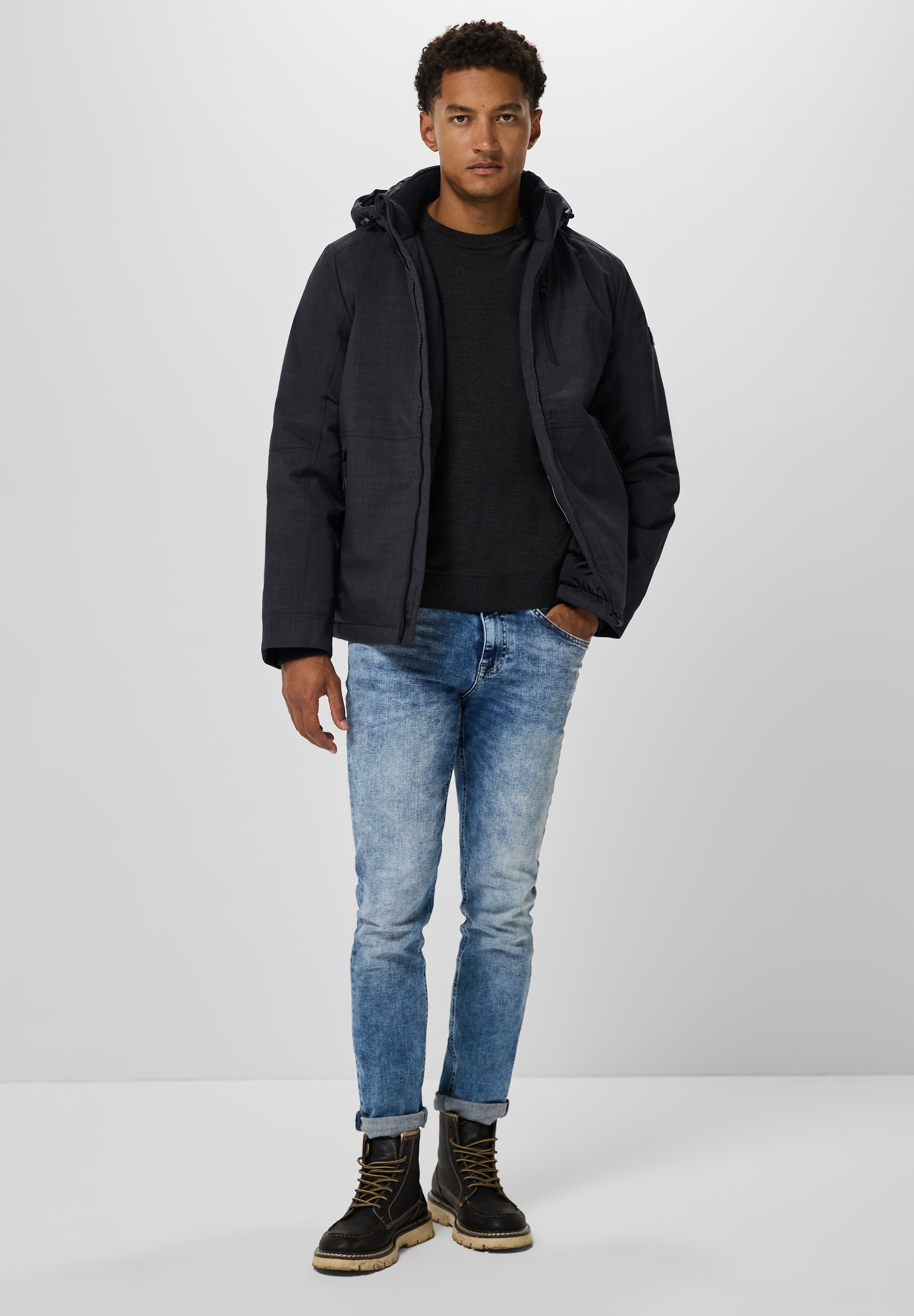 STREET ONE MEN Blouson, mit Kapuze, mit Brusttasche