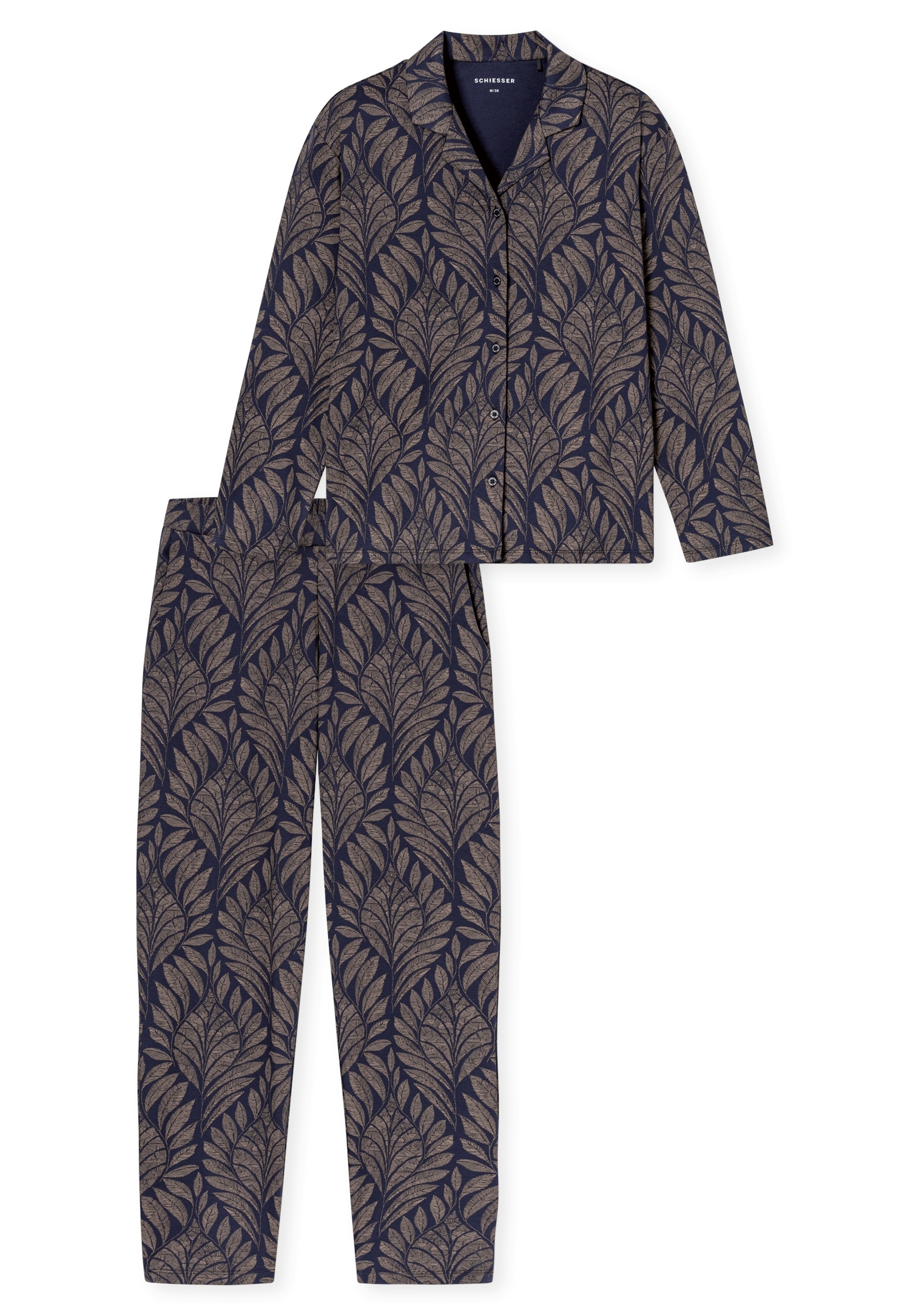 Schiesser Pyjama »Interlock« mit klassischem Kragen und durchgehender Knopfleiste