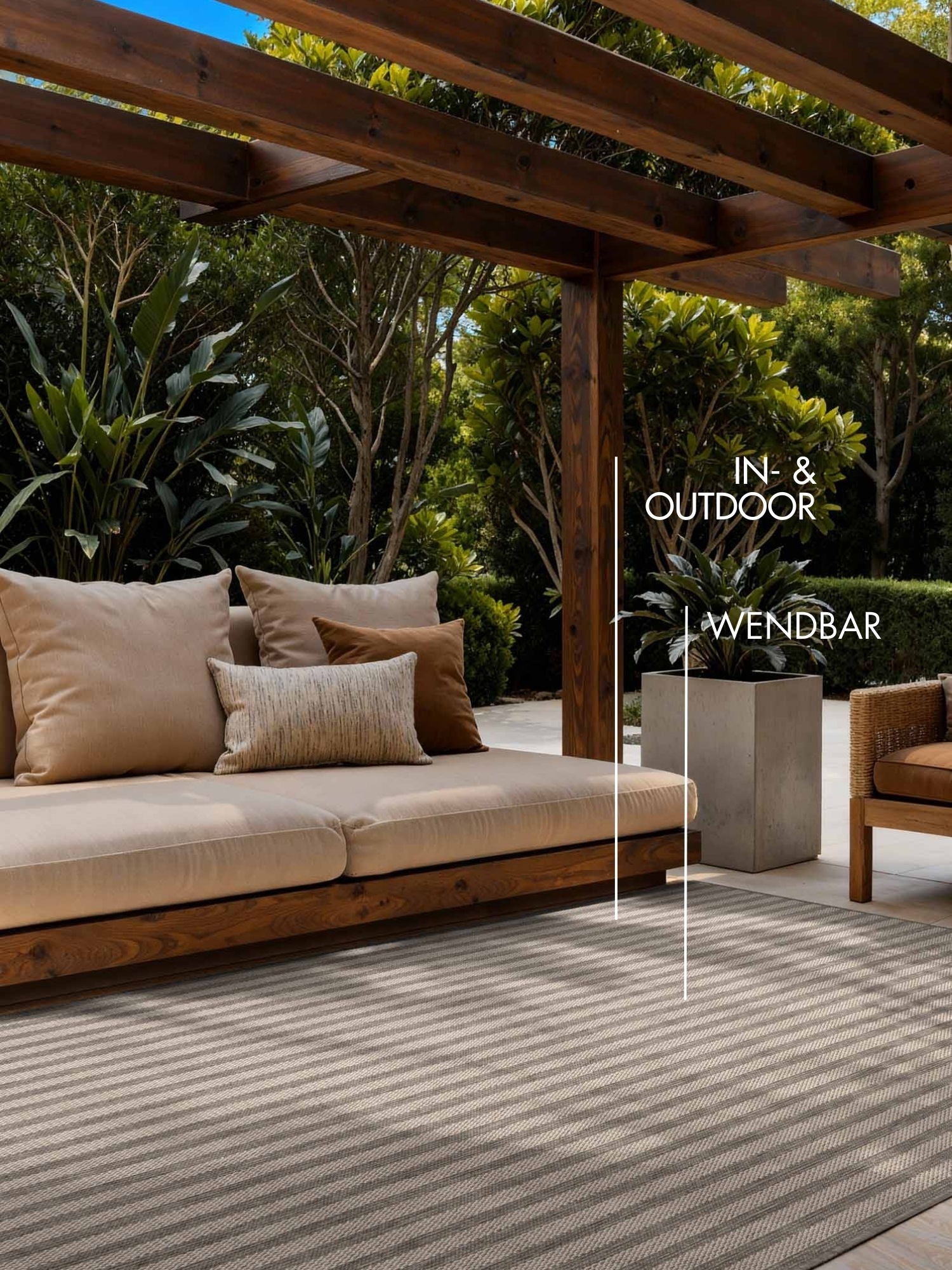 Teppich TED BAKER "Linley, Wendeteppich", grau weiß, B:120cm H:8mm L:170cm, Polypropylen, Teppiche, Teppich, Designteppich, Wetterfest, Pflegeleicht, Modern, Wohnzimmer, Terrasse 2