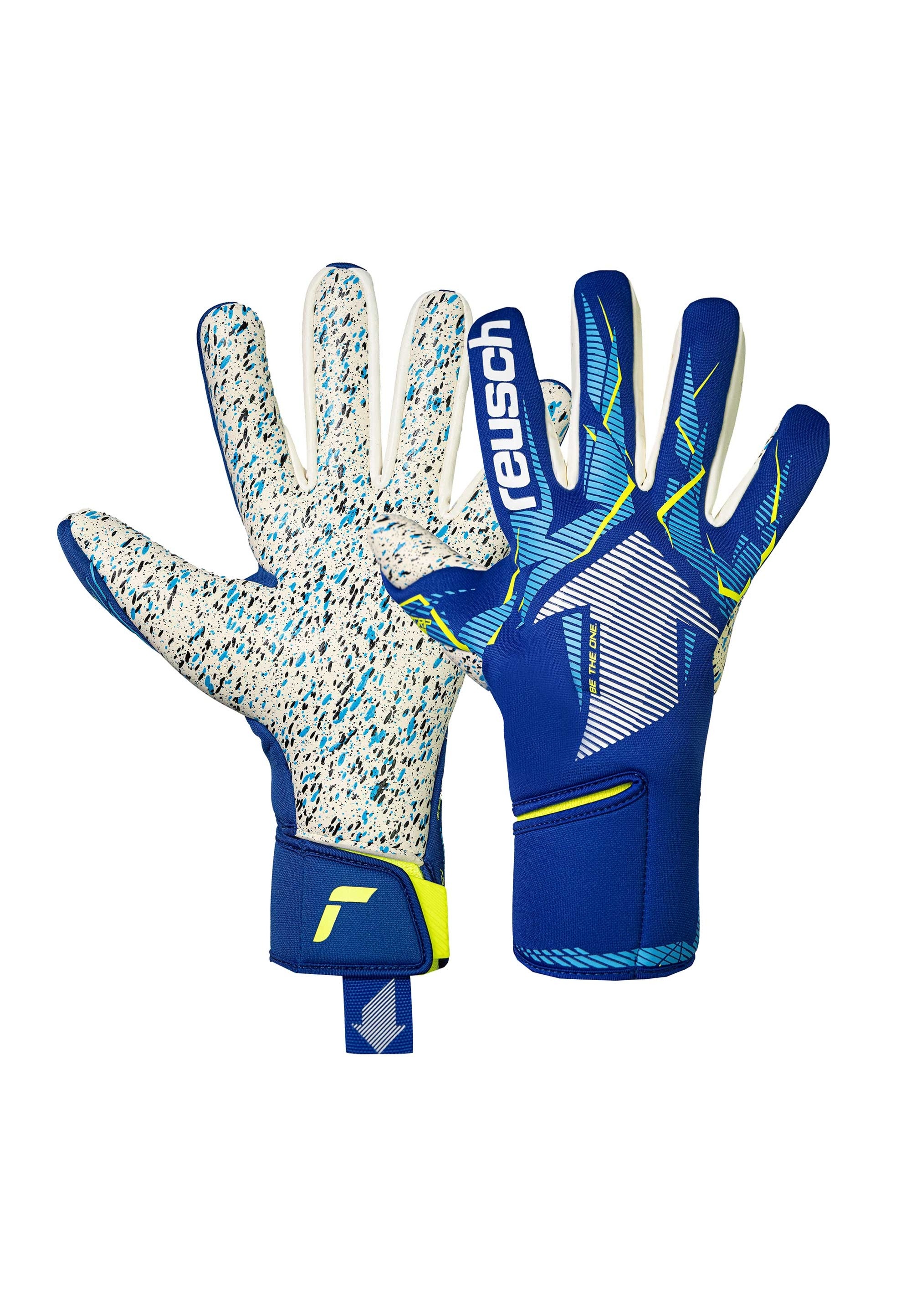 Torwarthandschuhe REUSCH "Fastgrip Fusion", Damen, Gr. 8, blau, weiß, 58% Latex, 32% Polyester, 5% Polyurethan, 3% Polyamid, Handschuhe, für zuverlässigen Grip