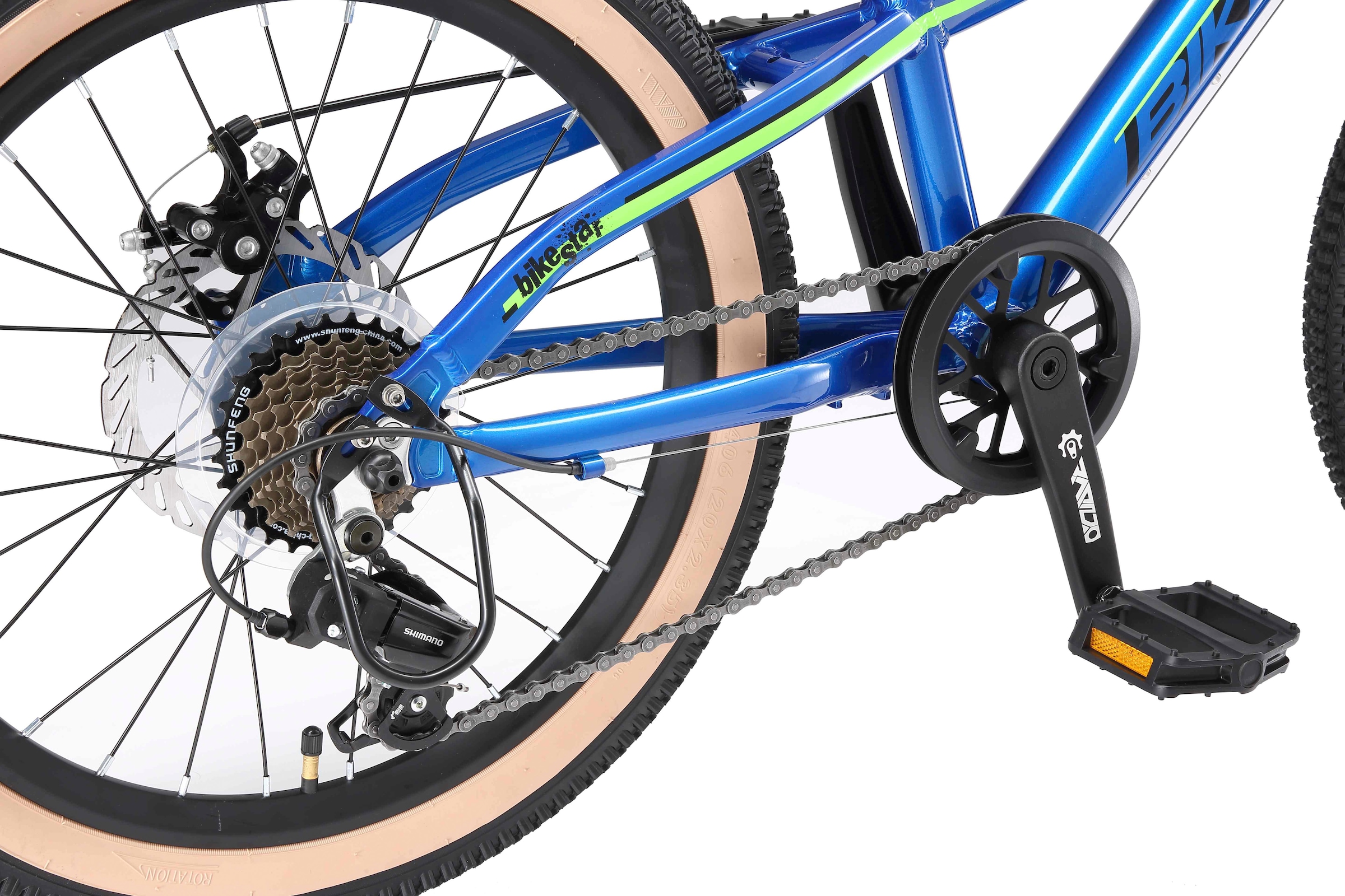Bikestar Jugendfahrrad, 7 Gang, Shimano, RD-TY300 Schaltwerk, Kettenschaltung