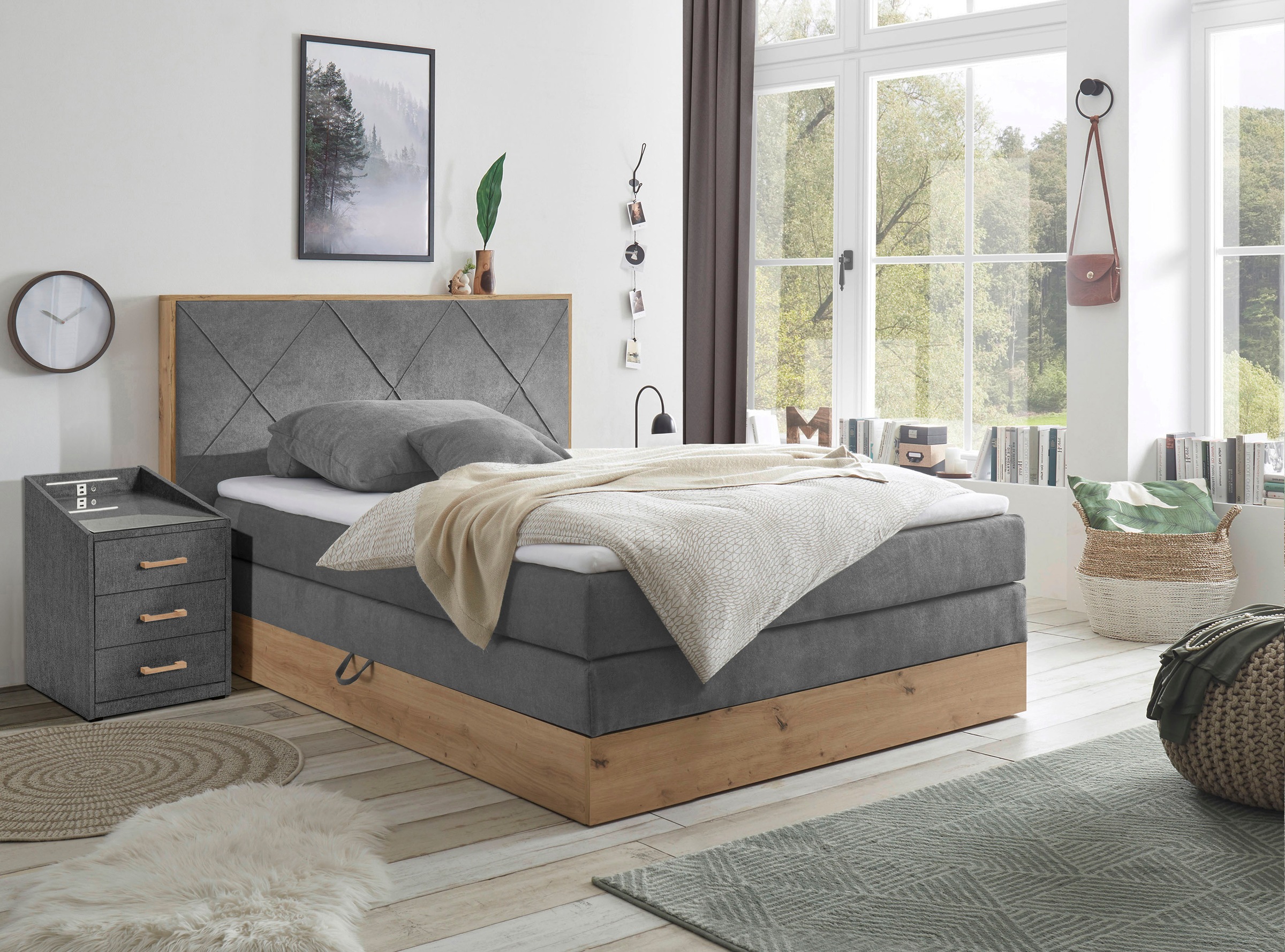 ED EXCITING DESIGN Boxspringbett "Bellevue", inkl. Bettkasten, wahlweise mi günstig online kaufen