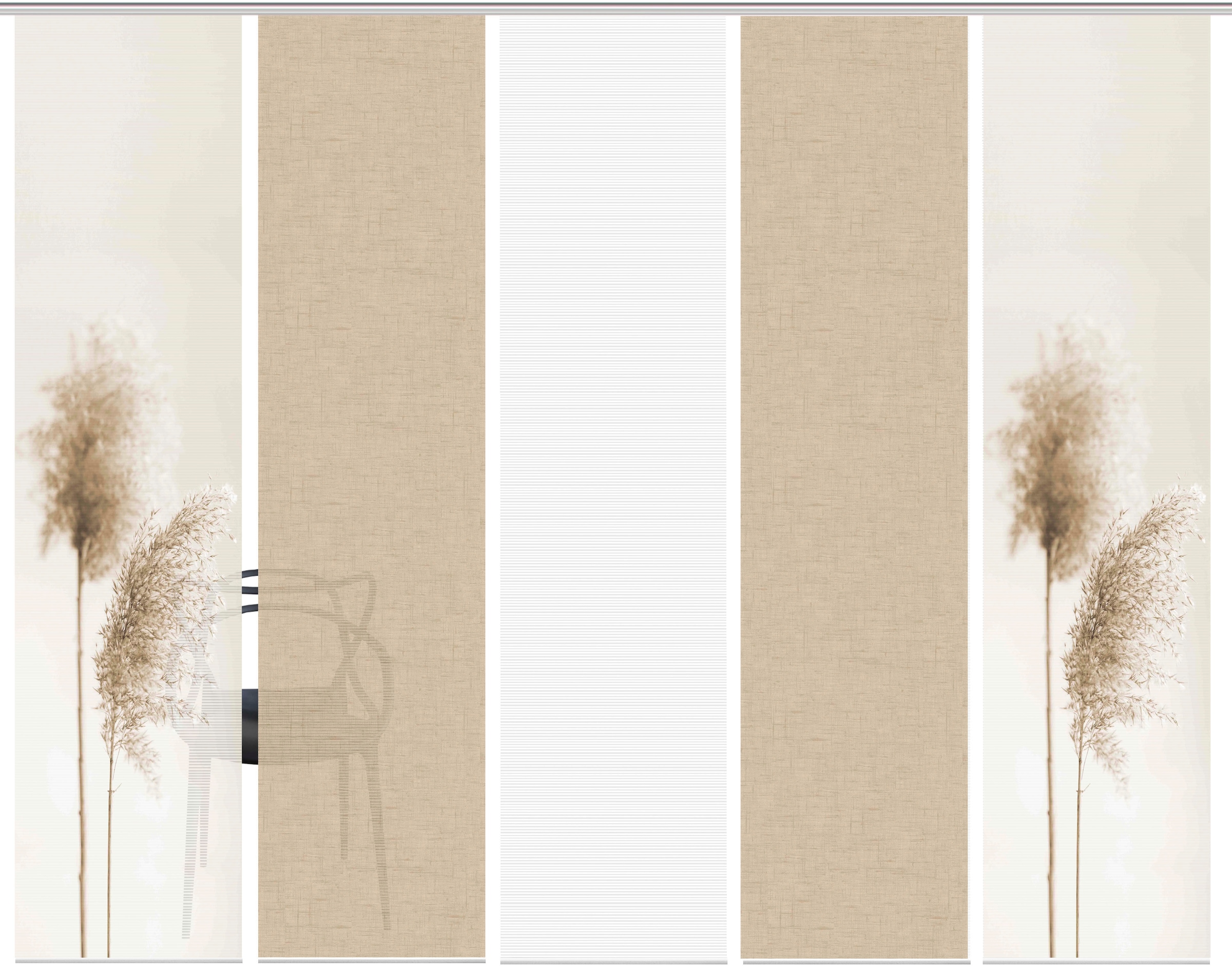 Vision S Schiebegardine »IRLOS 5er SET« Paneelwagen 5 Stk. tlg. Schiebevorhang Digidruck 5er Set IRLOS