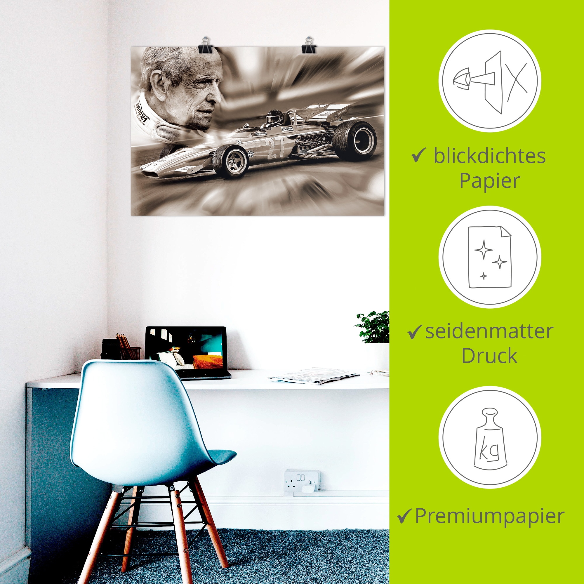 Artland Wandbild »Die belgische Legende Jacky Ickx« Funsport 1 Stk. tlg. als Alubild, Leinwandbild, Poster, Wandaufkleber in verschied. Größen