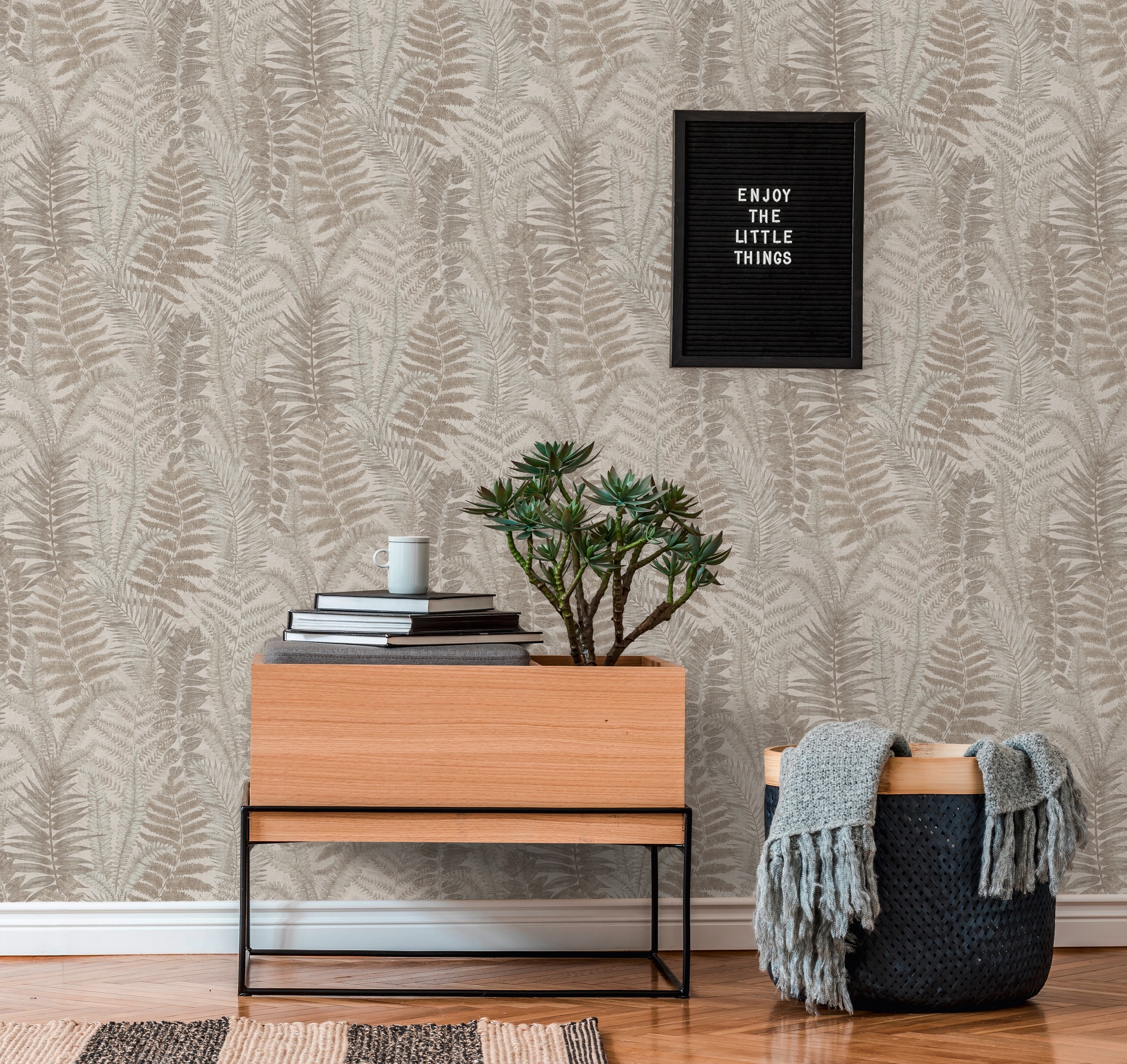 living walls Vliestapete »Famous Garden Blätter-Tapete Mustertapete Pflanzen Blattmotiv«, matt, Vliestapete floral für Schlafzimmer Küche Wohnzimmer Blätter Design