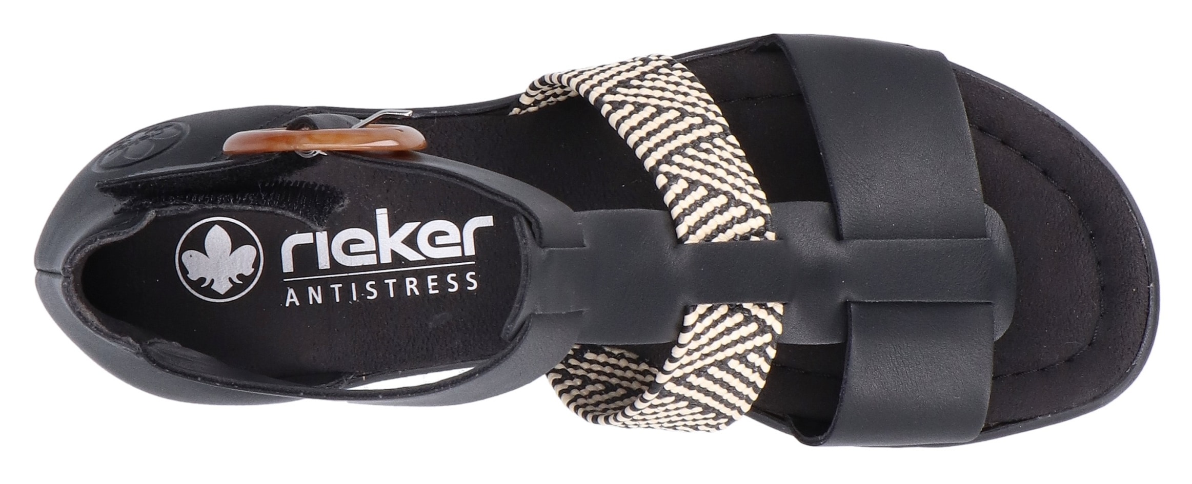 Rieker Keilsandalette, Sommerschuh, Plateausandalette, Sandale mit modischem 6 cm Keilabsatz