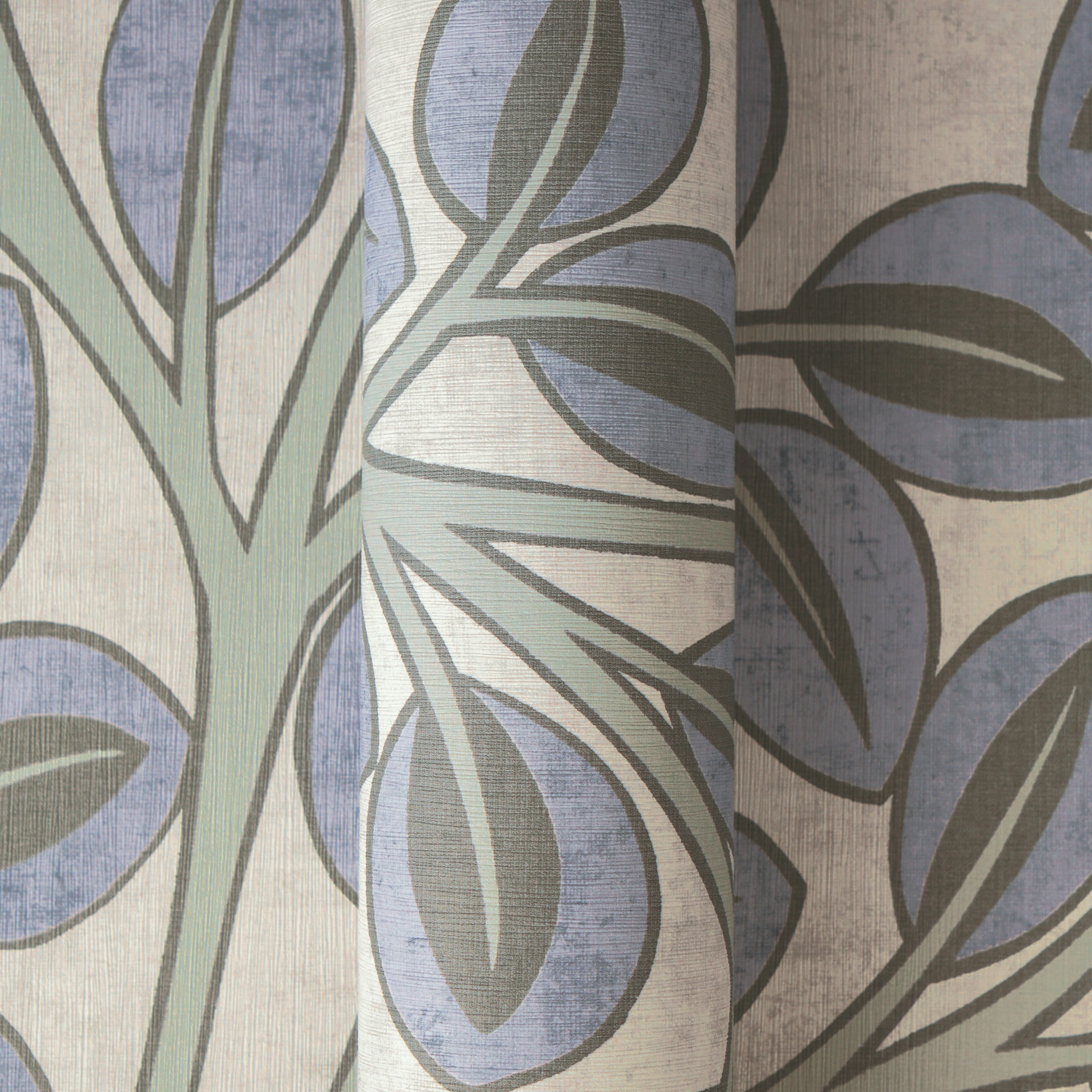 Thumbnail - A.S. Création Vliestapete "Zeitlose Naturtapete mit grafischem Blättermuster" matt strukturiert Lebendiges Design für au...