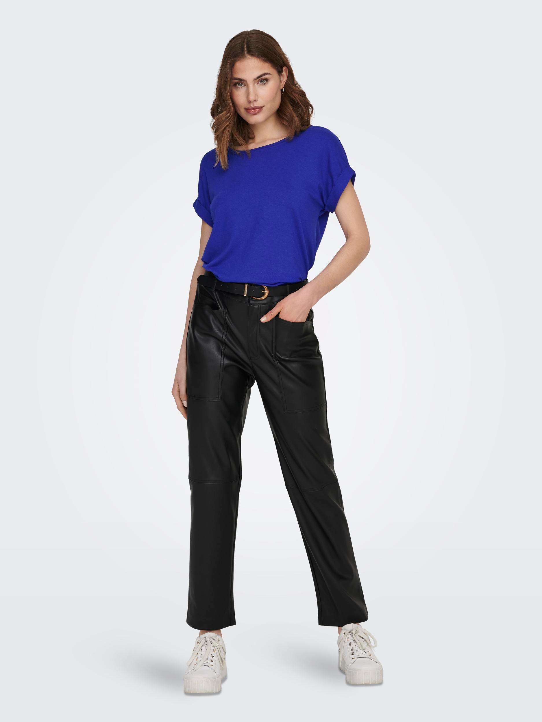 ONLY T-Shirt »ONLMOSTER S/S O-NECK TOP NOOS JRS«, mit Aufschlag am Arm