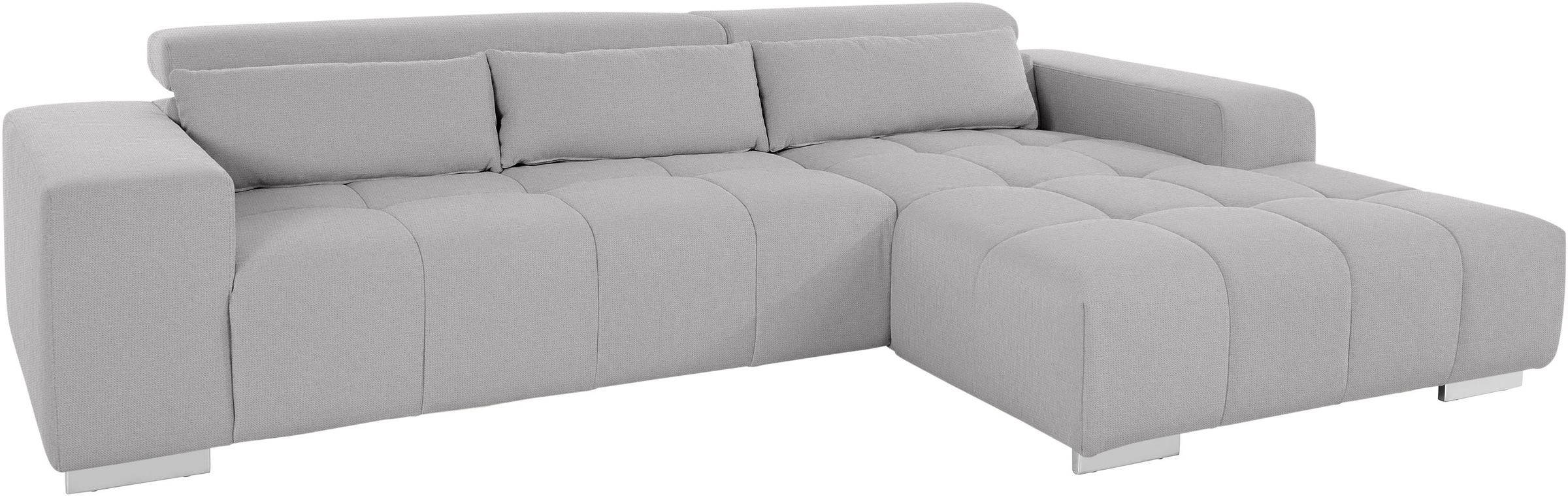 COTTA Ecksofa »Orion L-Form«, mit Recamiere, inkl. verstellbaren Kopfstützen und 3 Kissen