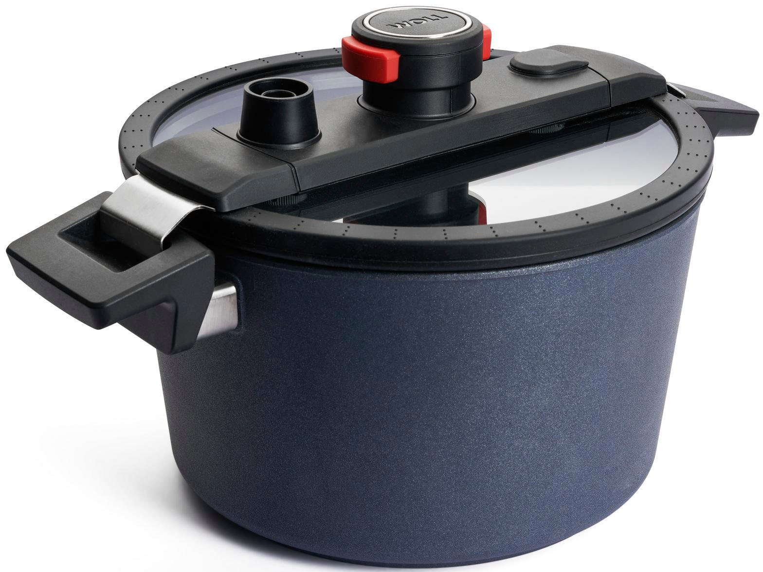 "Dampfgartopf WOLL ""MADE IN GERMANY - Active-Lite"", grau (anthrazit), H:13,5cm Ø:24cm, Töpfe, Dampfkochtopf, incl. Active Lite Deckel, Induktion"
