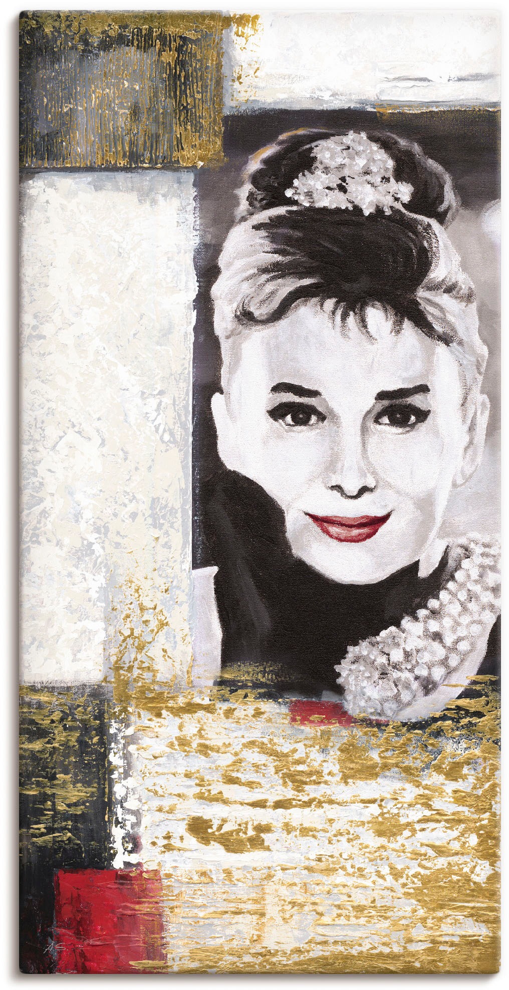 Artland Leinwandbild "Hollywood Legenden VI - Audrey Hepburn", Porträts, (1 günstig online kaufen