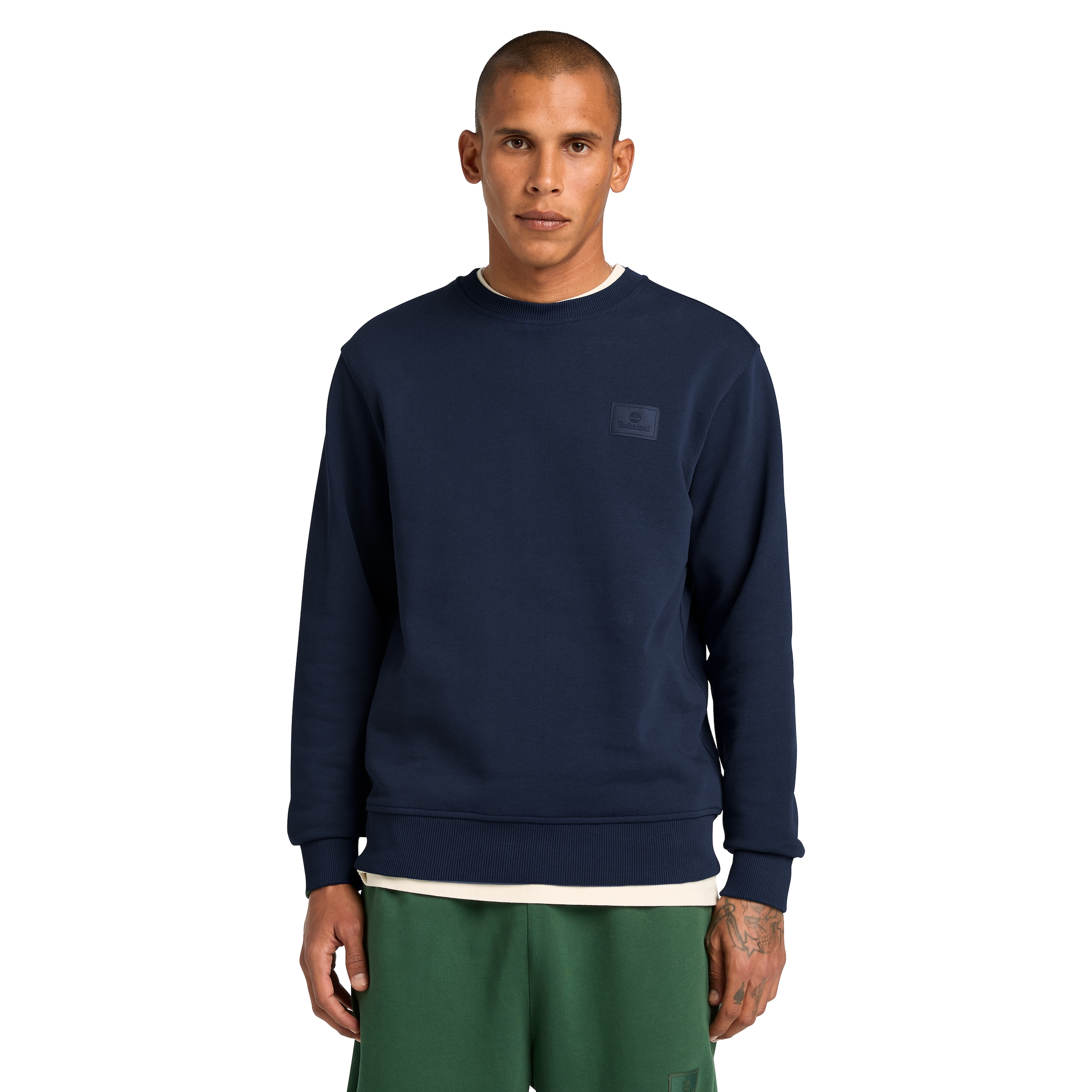 Timberland Sweatshirt "Silicon Badge (LB) Crew Neck", Langarm-Design, für Erwachsene, aus Baumwolle, bequemer Schnitt