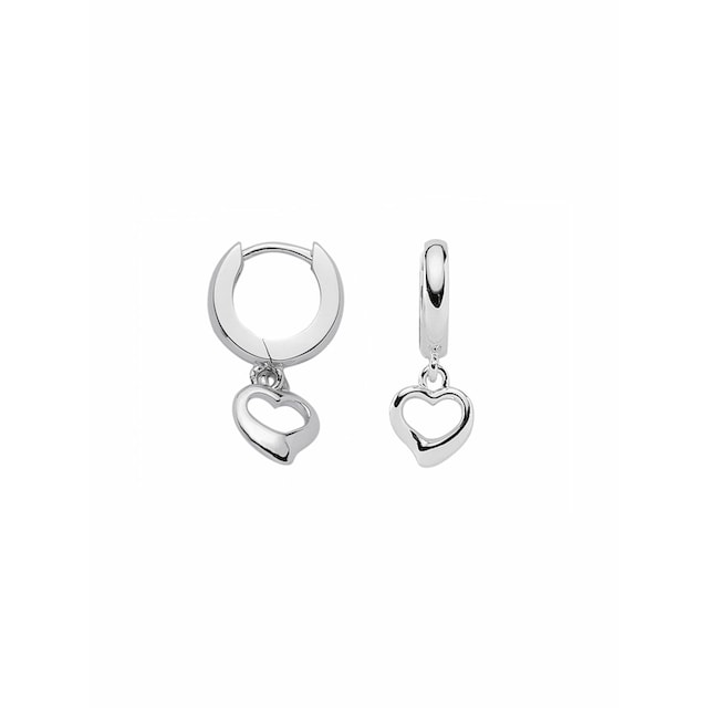 Black Friday Adelia´s Paar Ohrhänger »1 Paar 925 Silber Ohrringe / Creolen  Herz Ø 11,8 mm«, 925 Sterling Silber Silberschmuck für Damen | BAUR