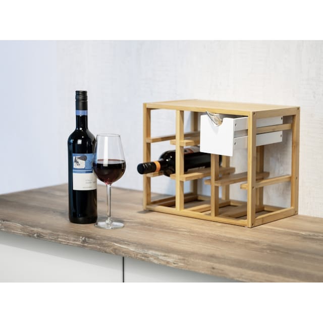MDF, Schublade kombiniert für BAUR Weinflaschenhalter mit »Finja«, | Bambus 8 mit Style WENKO Scandic Flaschen,