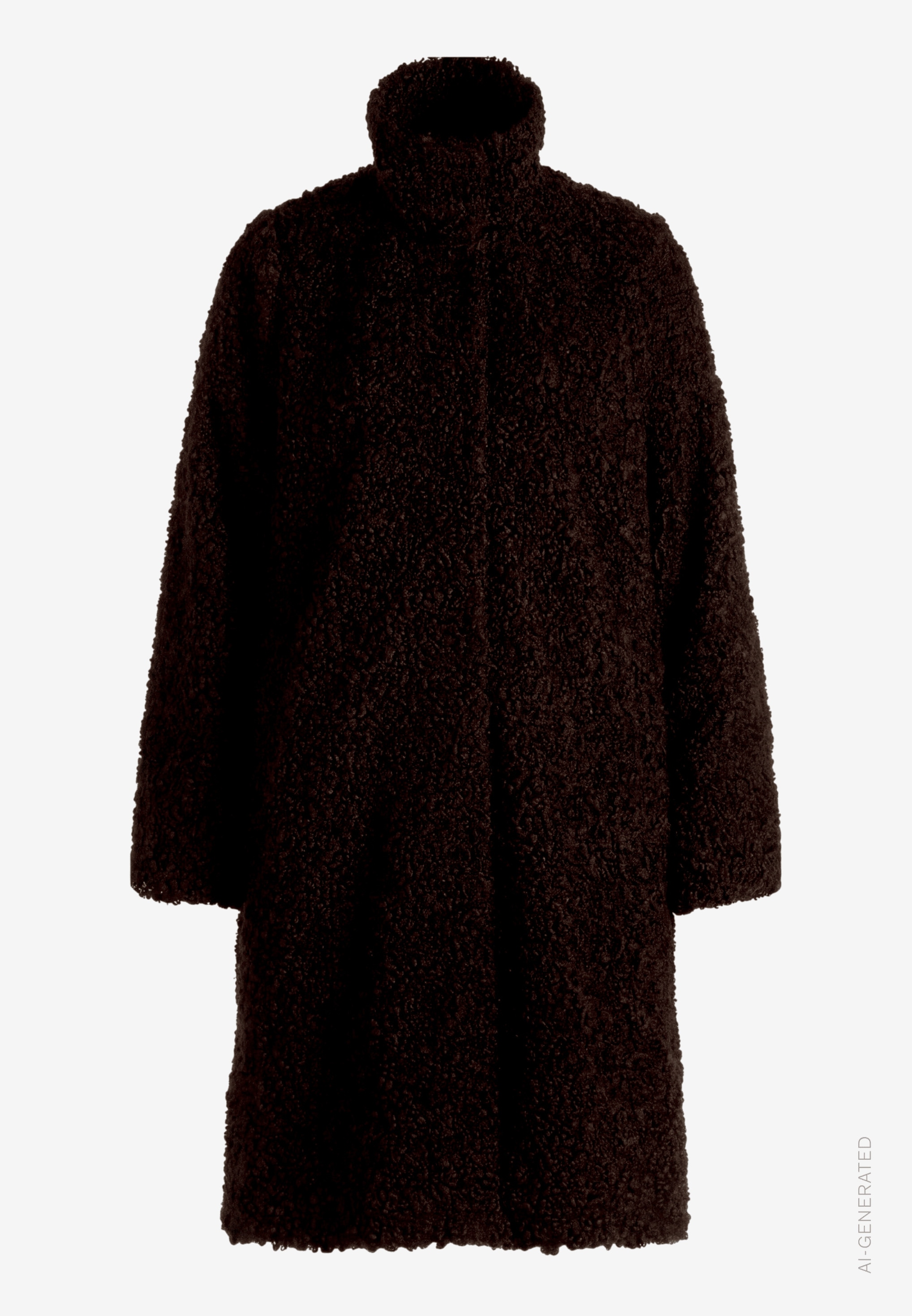 Zero Fellimitatmantel Teddymantel mit Druckknöpfen