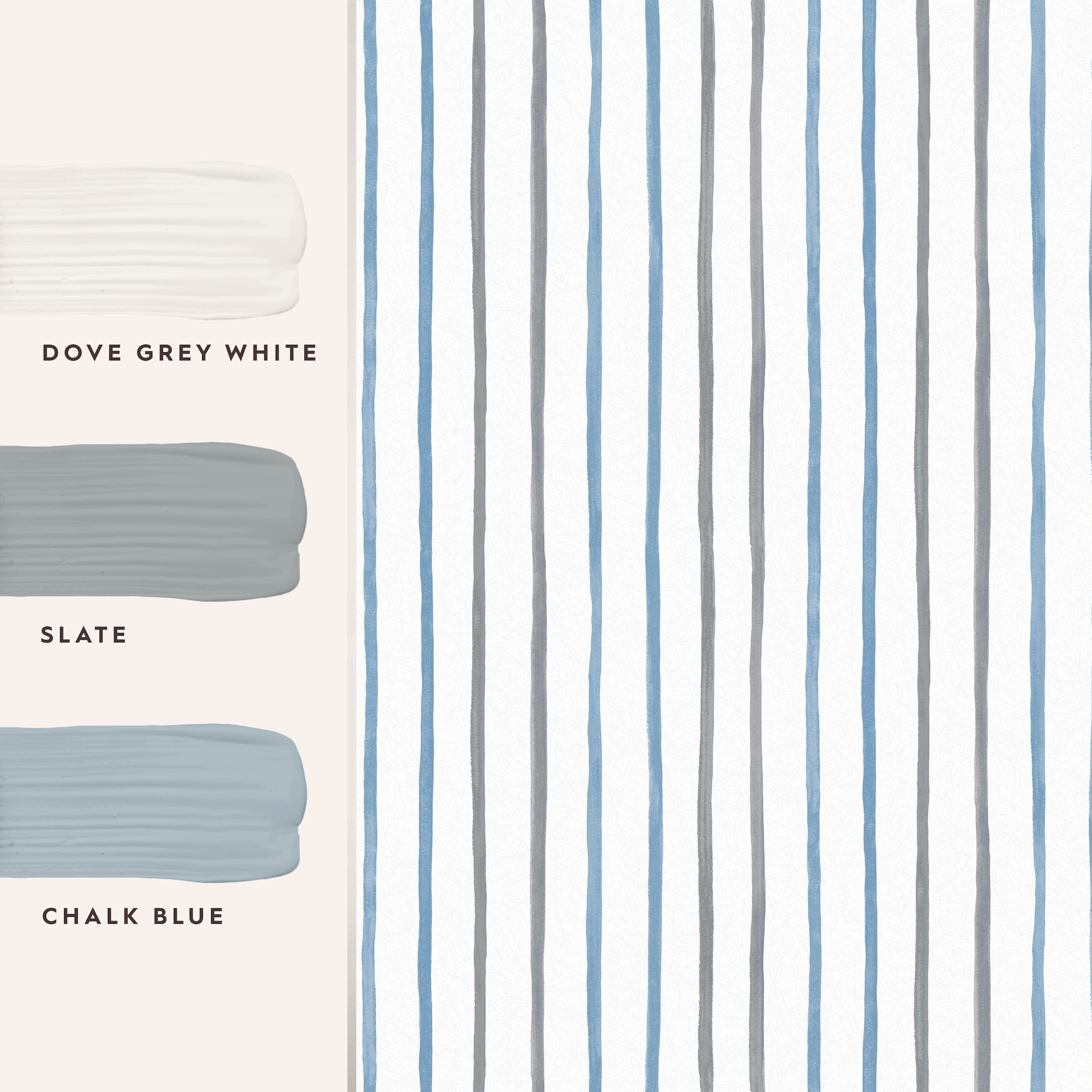 LAURA ASHLEY Vliestapete »Painterly Stripe Blue«, floral, 10mx52cm