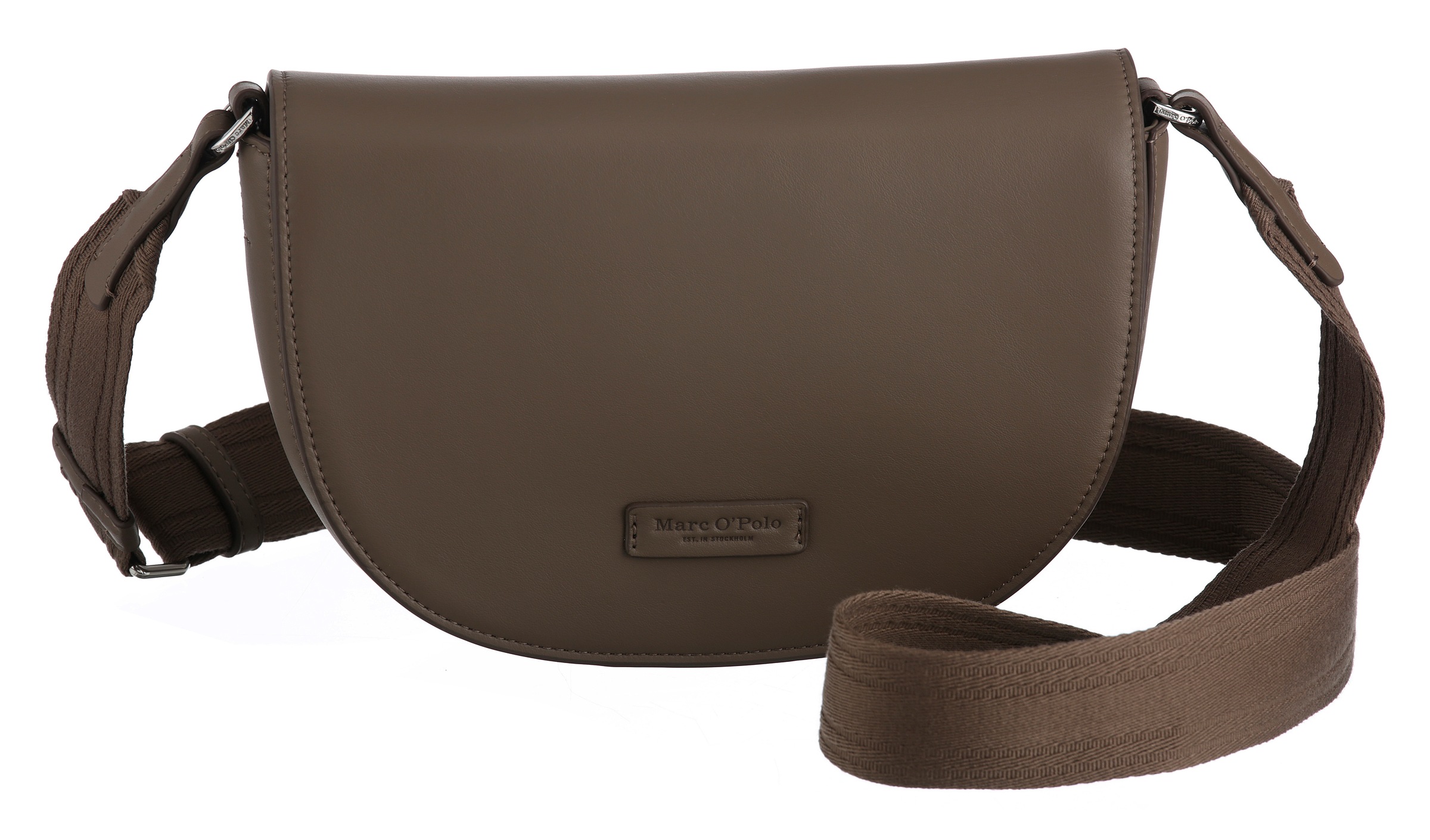 Umhängetasche "Vika", Damen, Gr. B/H/T: 17cm x 24cm x 8cm, taupe, Polyester, MARC O'POLO ACCESSORIES, unifarben, Taschen Umhängetasche, Schultertasche mit verstellbarem Umhängeriemen