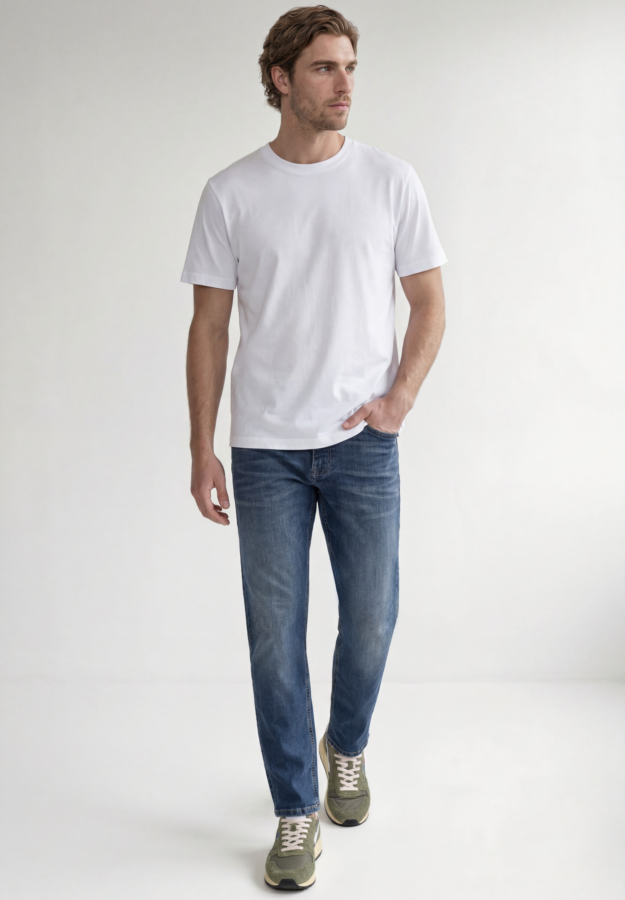 STREET ONE MEN Regular-fit-Jeans aus Baumwolle mit Stretchanteil