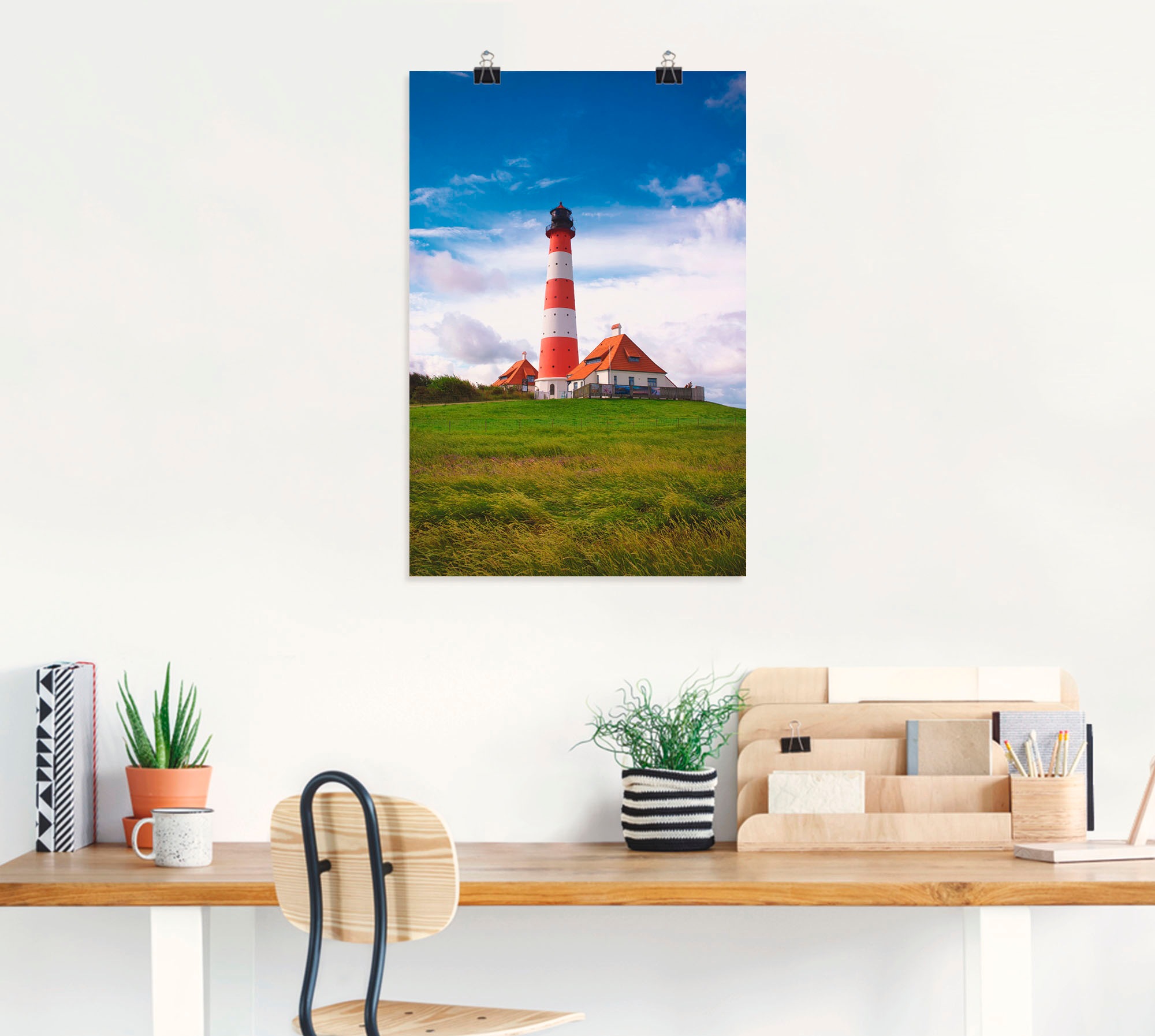 Artland Wandbild »Westerhever Leuchtturm«, Gebäude, (1 St.), als Alubild, Outdoorbild, Leinwandbild, Poster in verschied. Größen